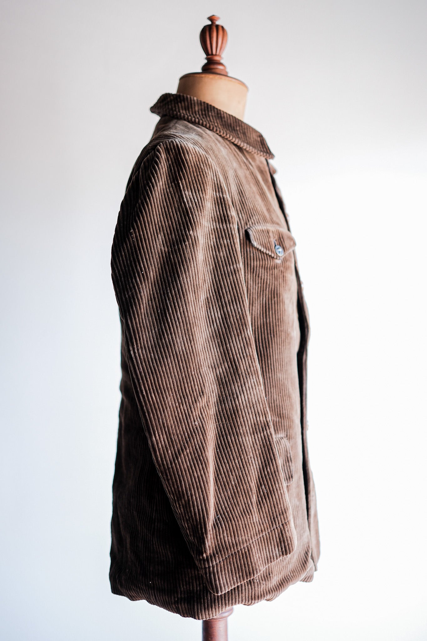 [〜40年代]法國復古棕色燈芯絨遊戲管理員狩獵外套