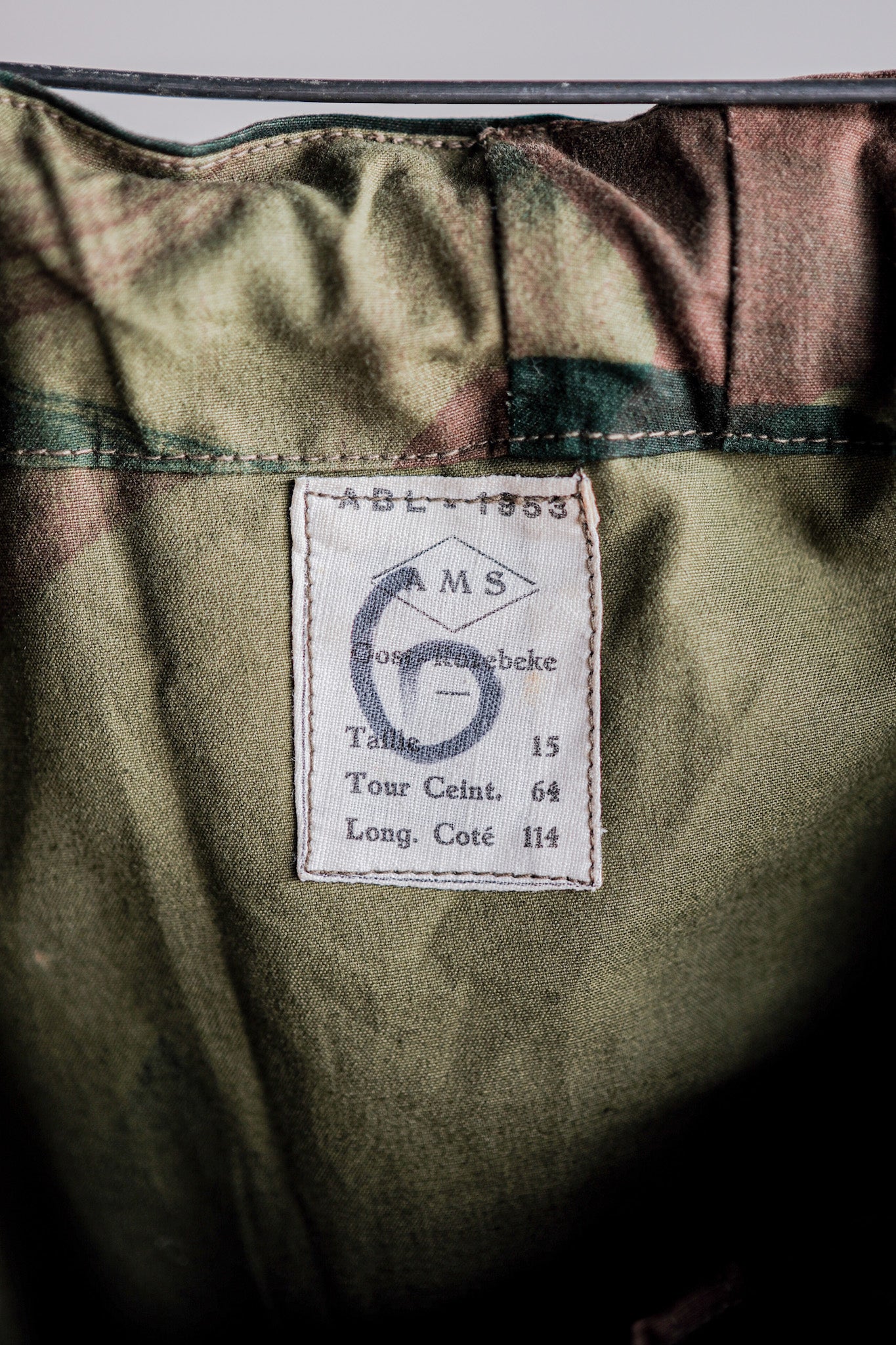 [~ 50's] Army Belgian Moon & Balls Camouflage Pantalon Airborne Taille.6 "Type précoce" "Stock mort"