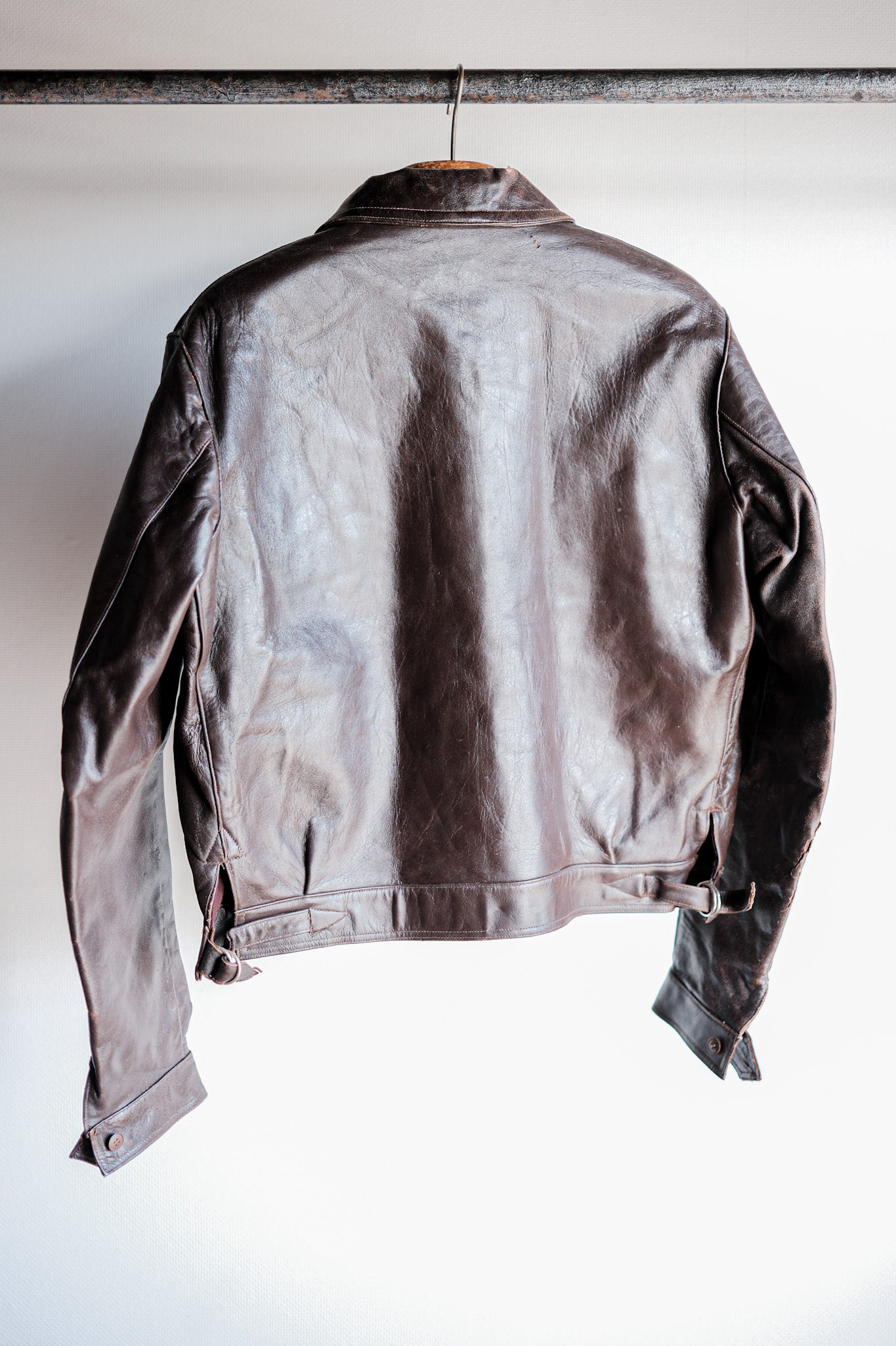 【~30's】French Vintage Hartmann Type Motorcycle Leather Jacket