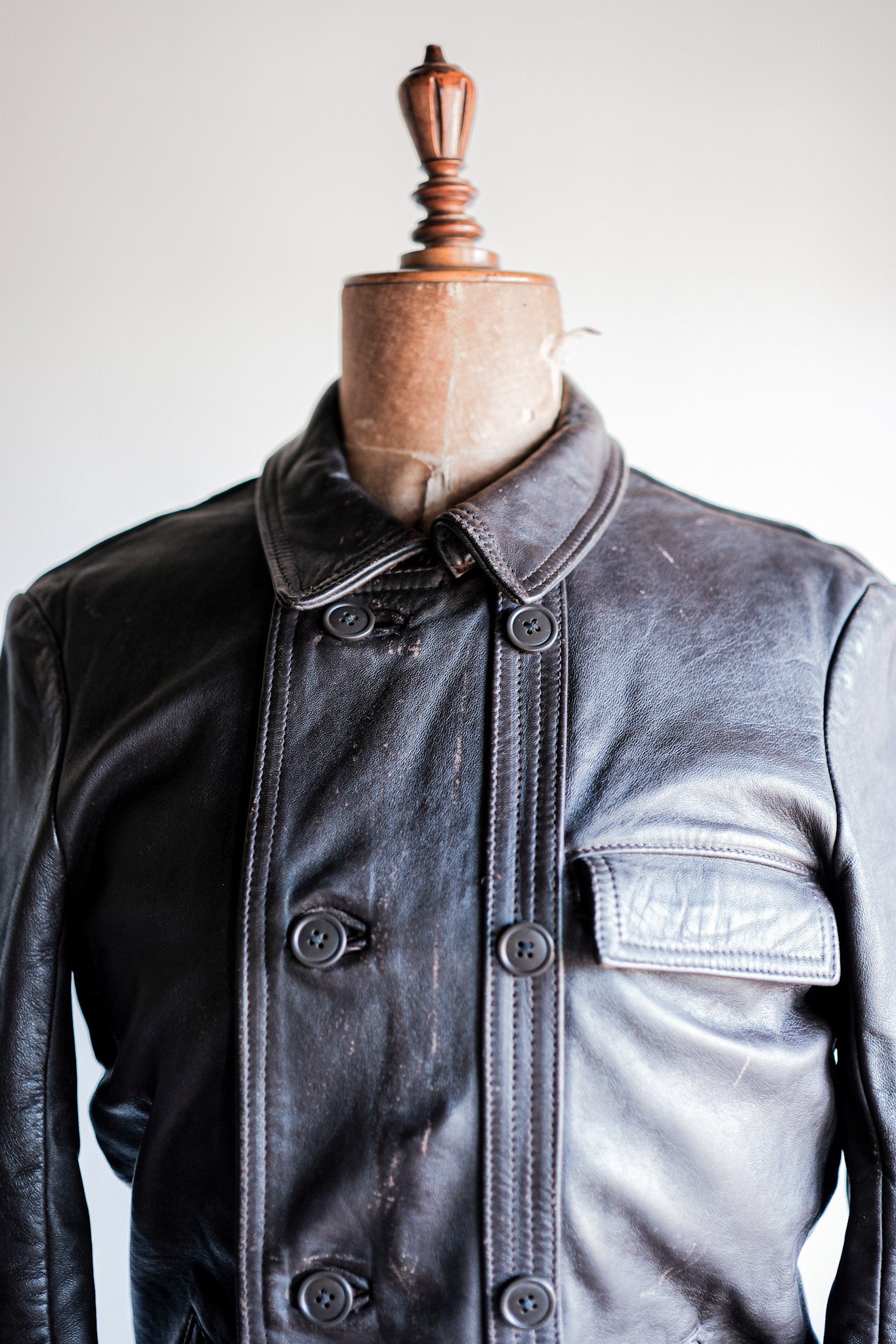 80's] French Vintage Le Corbusier Leather Work Jacket 