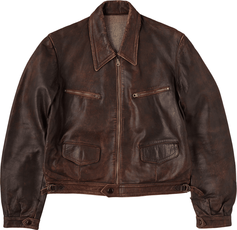 【~40’s】French Vintage Hartmann Type Motorcycle Leather Jacket