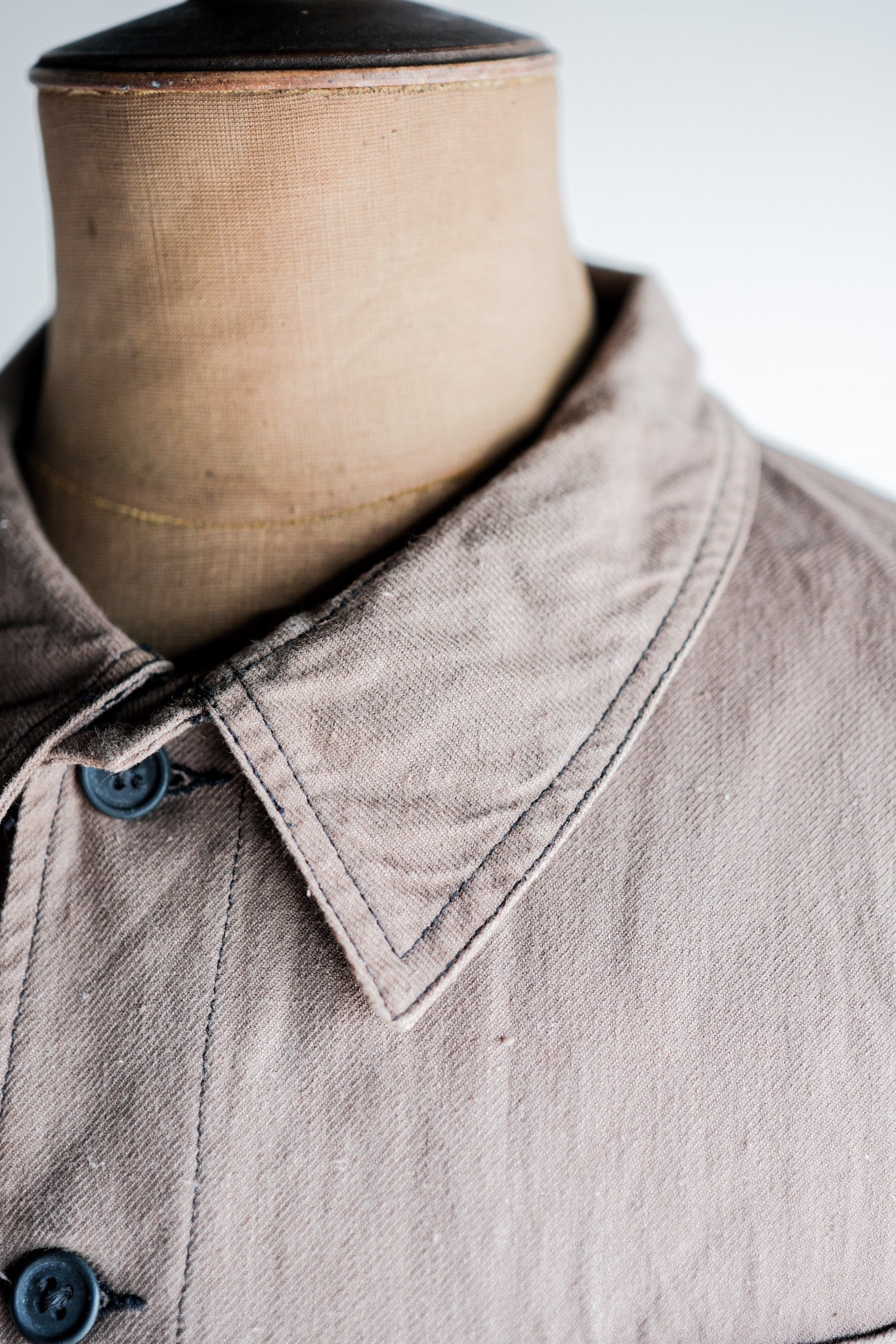 【~40's】French Vintage Brown Cotton Twill Work Jacket