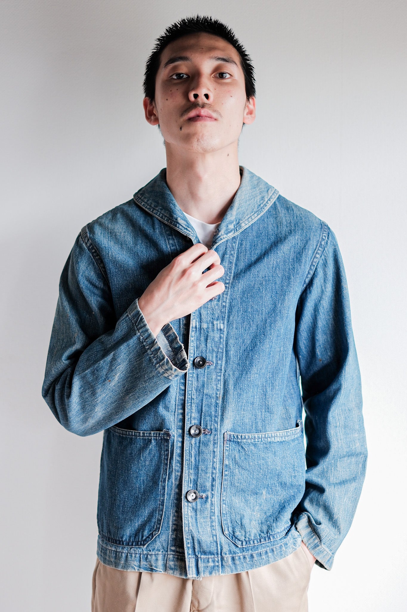 ［~40’s］WWⅡ U.S.NAVY Shawl Collar Denim Coverall