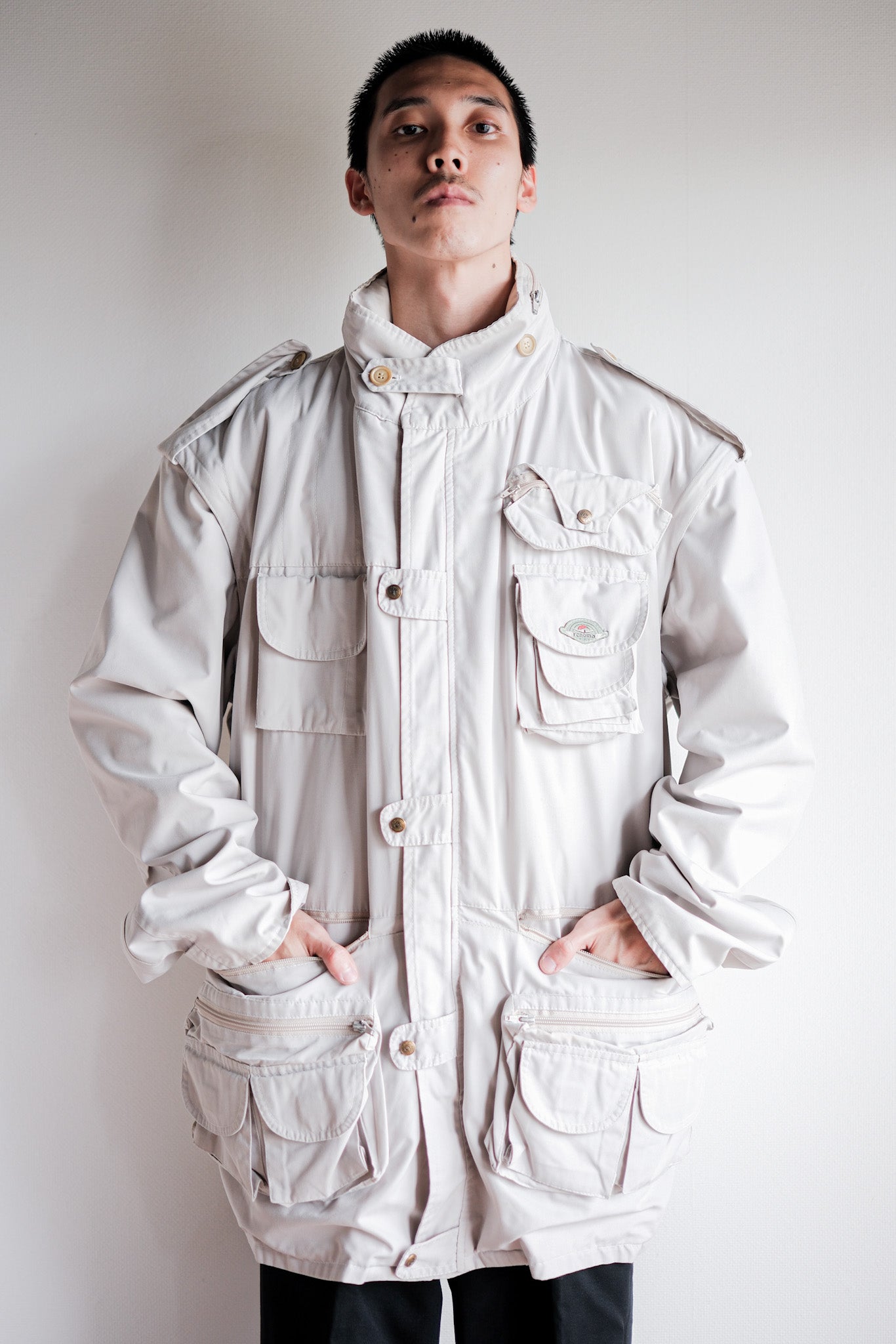 ［~90's］Old Renoma Paris Detachable Sleeve Multi Pocket Jacket With Liner
