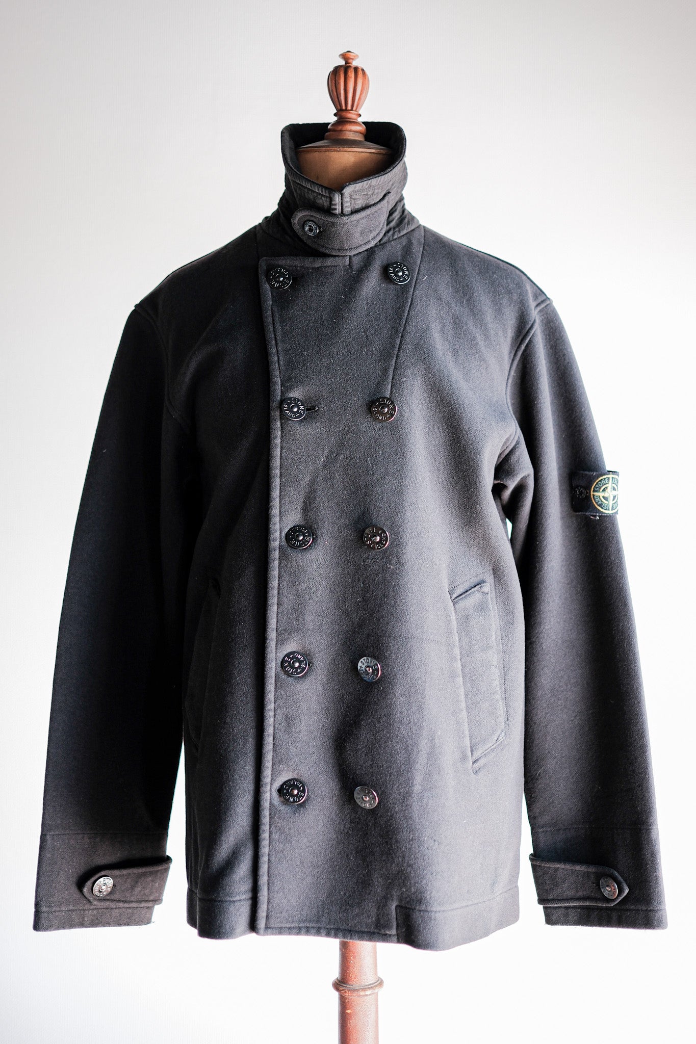 [06AW]舊石島雙胸羊毛夾克尺寸。