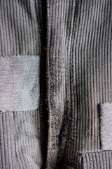 [~ 40's] French Vintage Grey Cotton Pique Work Ows "Patchwork"