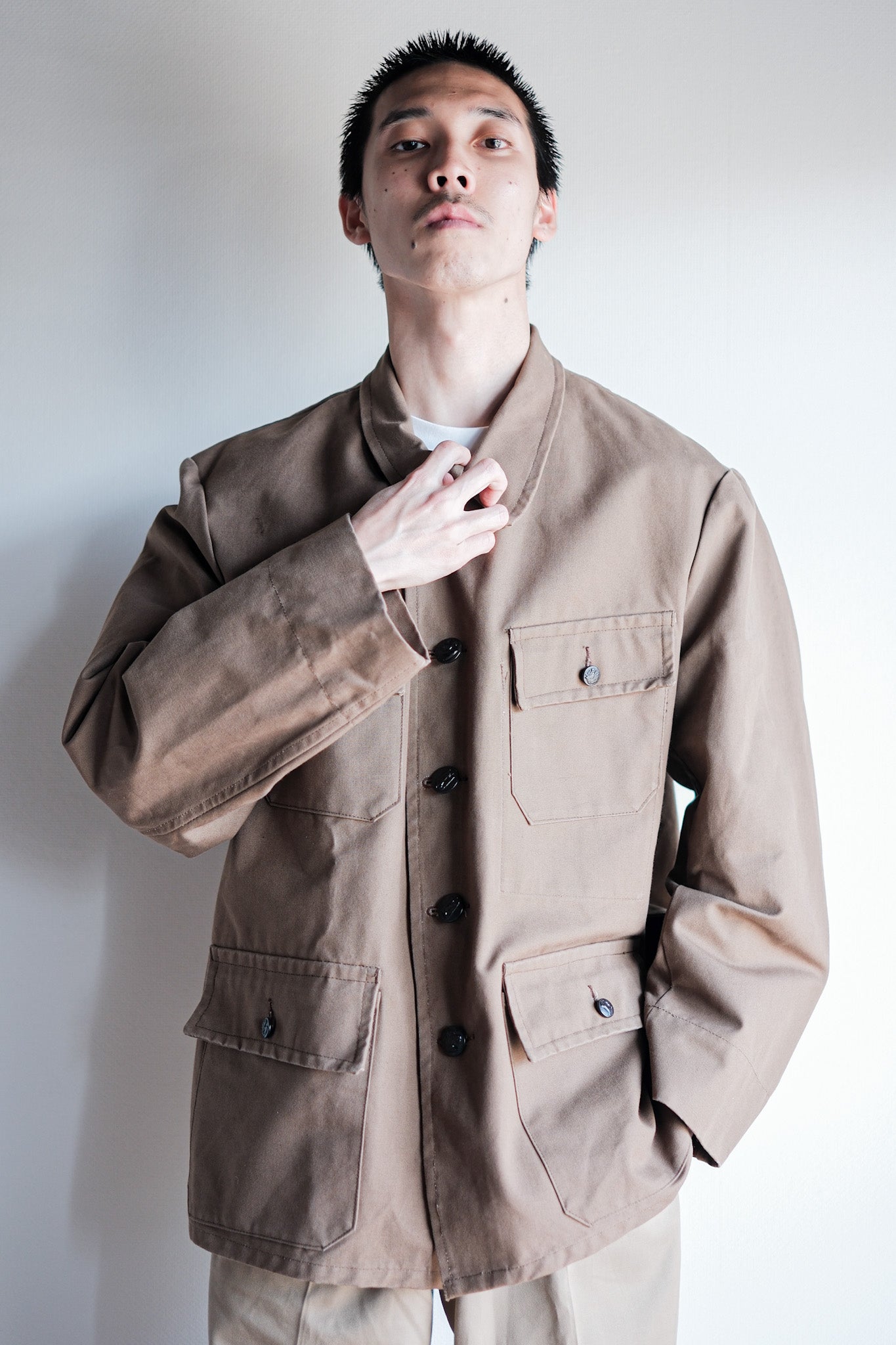 ［~50's］French Vintage Cotton Linen Canvas Hunting Jacket "Dead Stock"