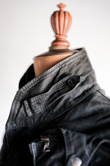 [~90's] Old Renoma Paris Black Leather Detachable Sleeve Multi Pocket Jacket Size.M