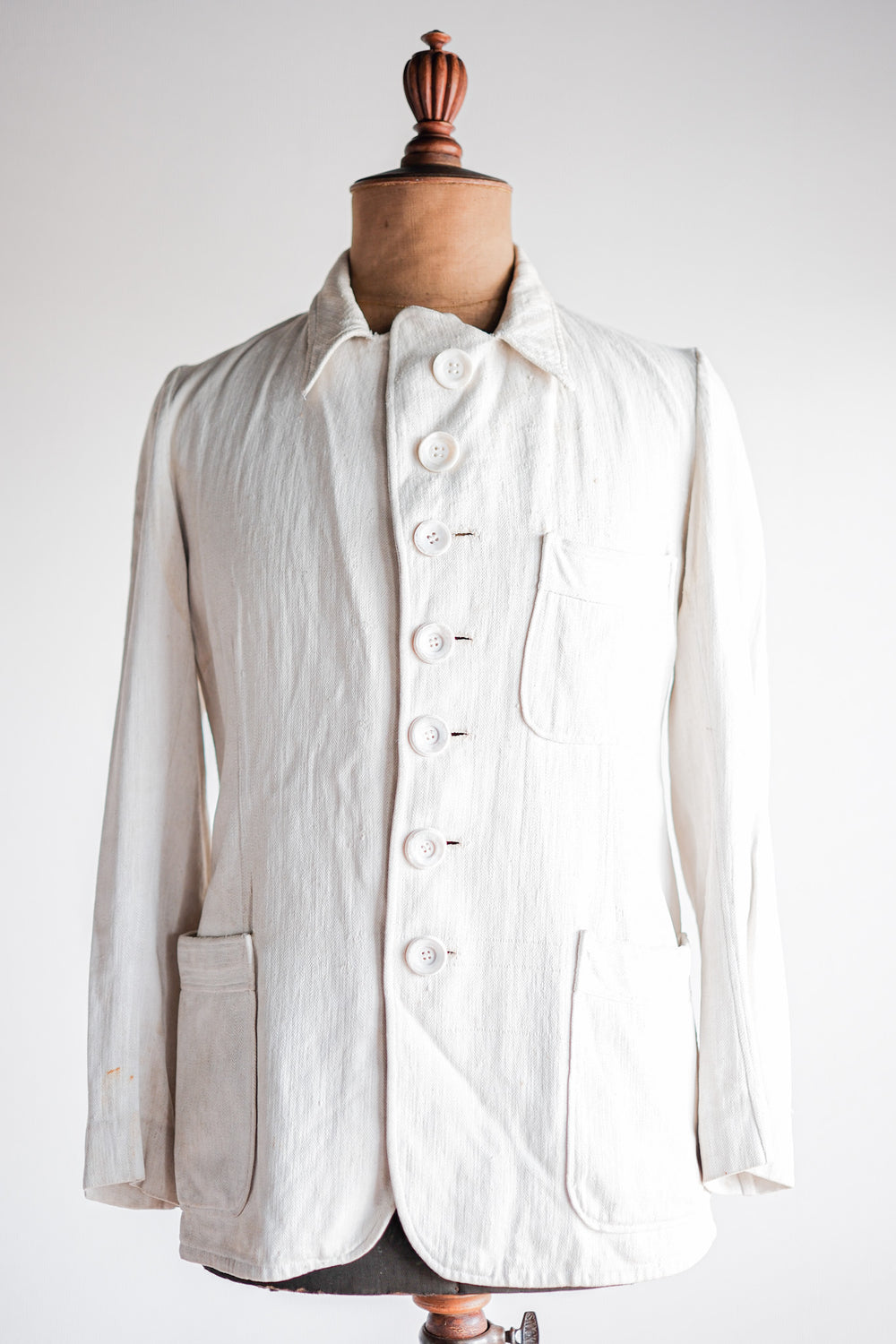［~30's］German Army Drillich HBT Linen Jacket "Unusual Pattern"