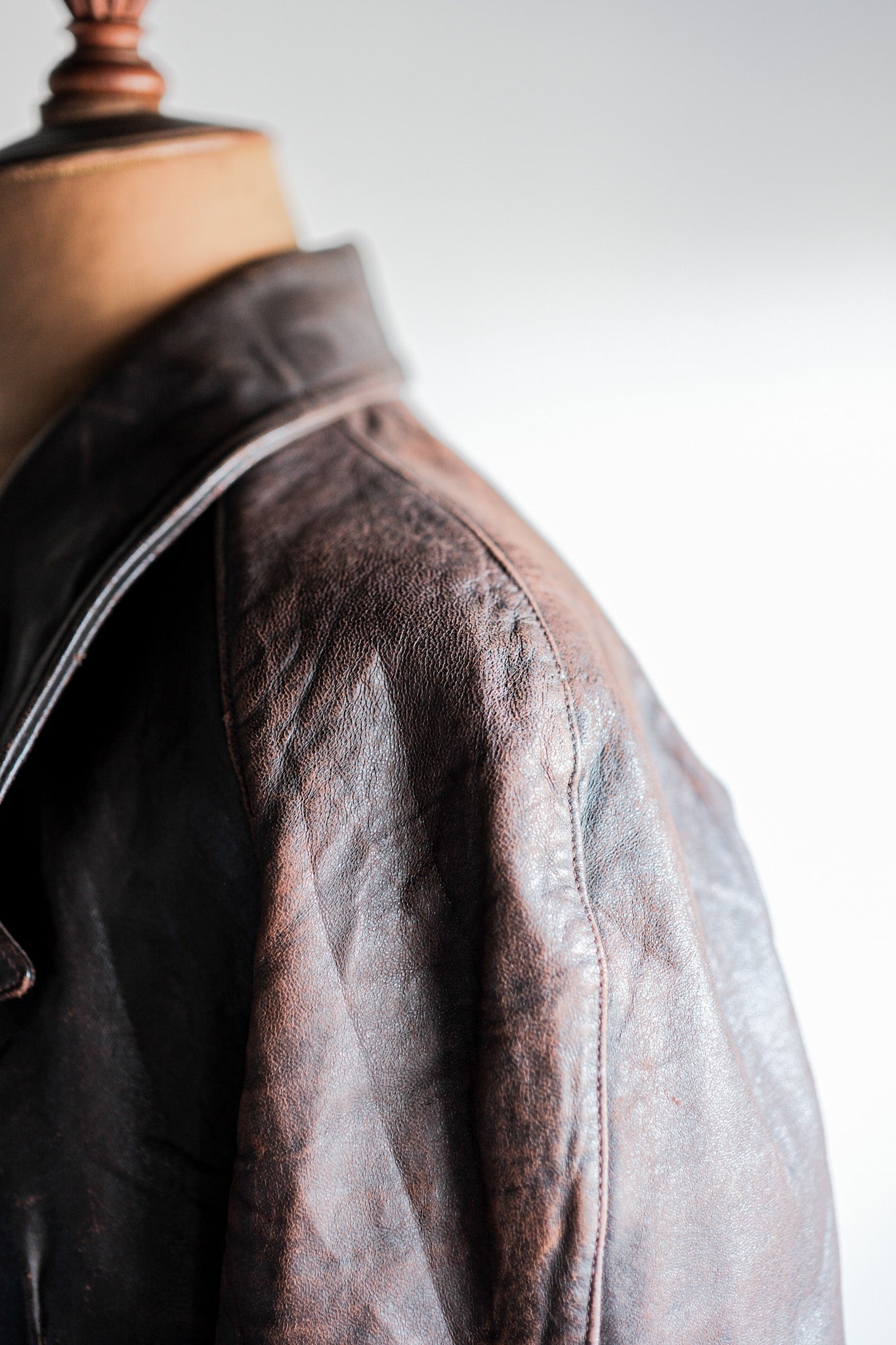 ［~50's］French Army Motorcycle Leather Jacket Size.B2