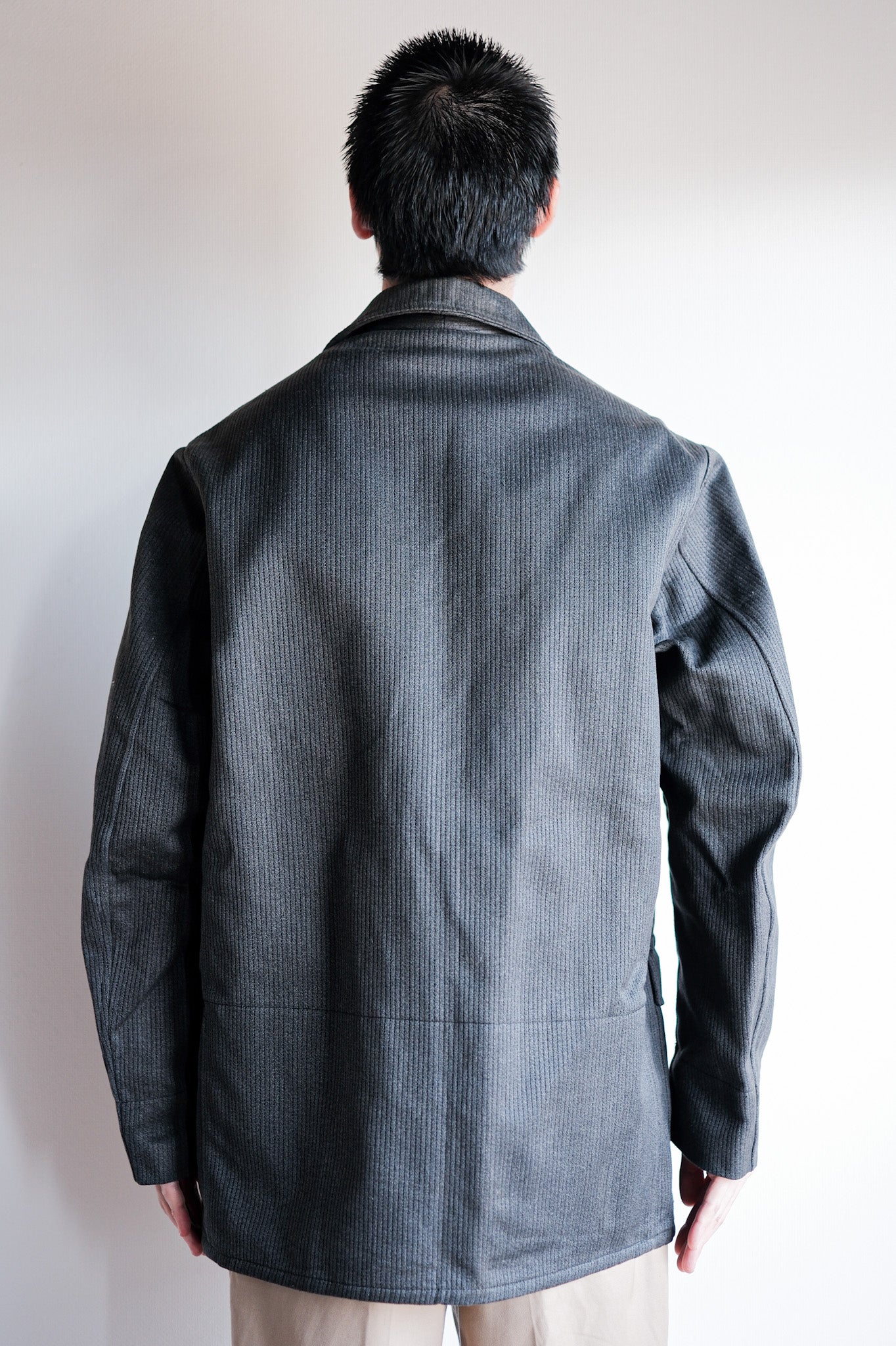 ［~50's］French Vintage Gray Cotton Pique Hunting Jacket With Chin Strap "Dead Stock"