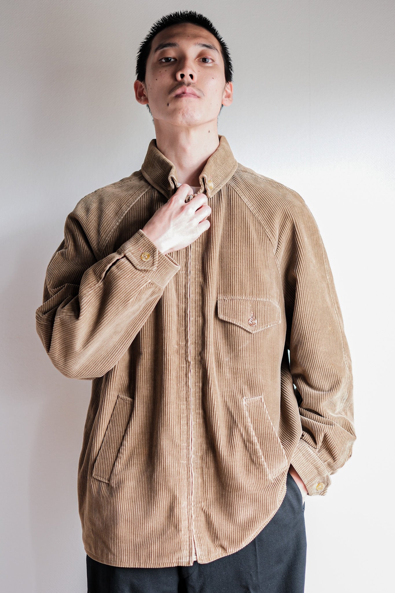 ［~80's］Vintage Aquascutum Raglan Sleeve Brown Corduroy Blouson