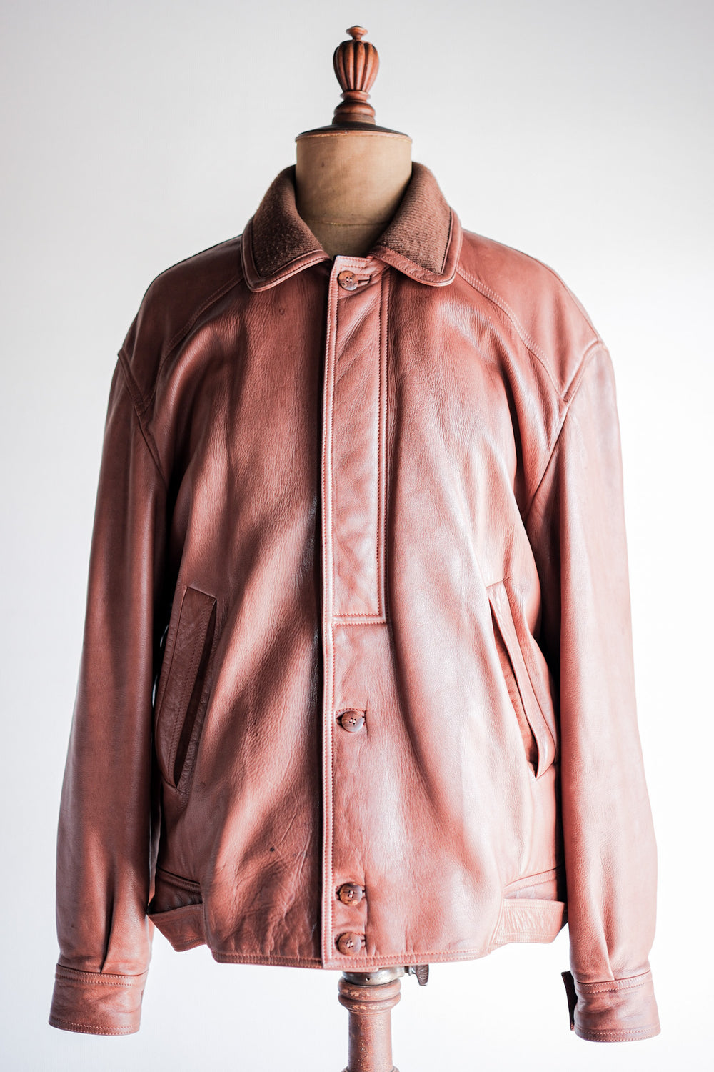 ［~70’s］Old GUCCI Brown Leather Blouson Size.52