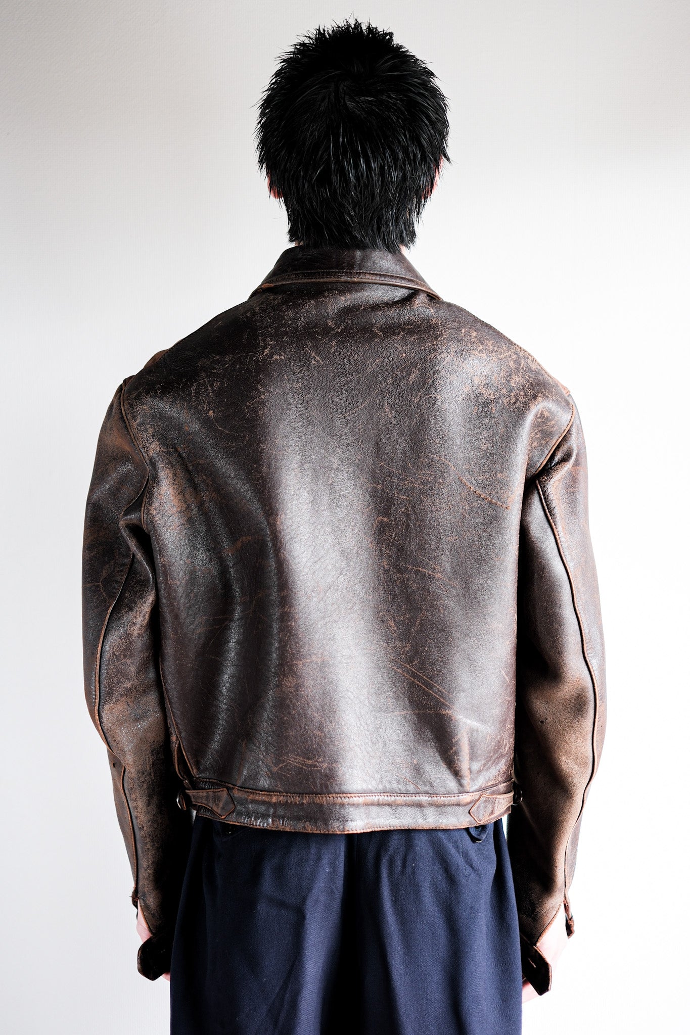 40's】French Vintage Hartmann Type Leather Jacket