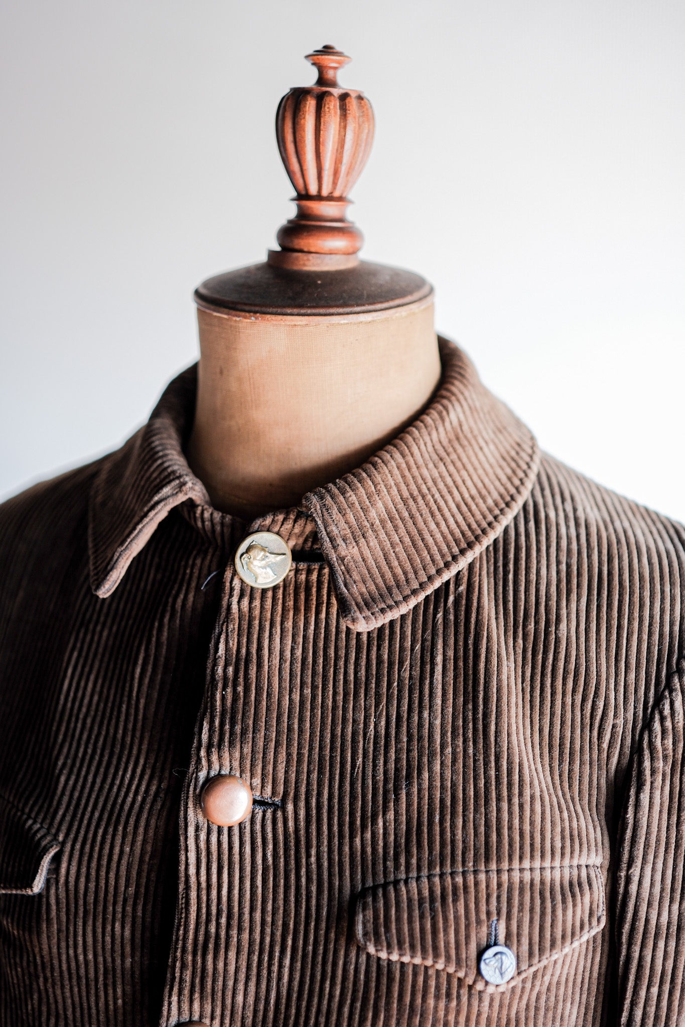 40's】French Vintage Brown Corduroy Gamekeeper Hunting Jacket 40's】French Vintage Brown Corduroy Gamekeeper Hunting Jacket