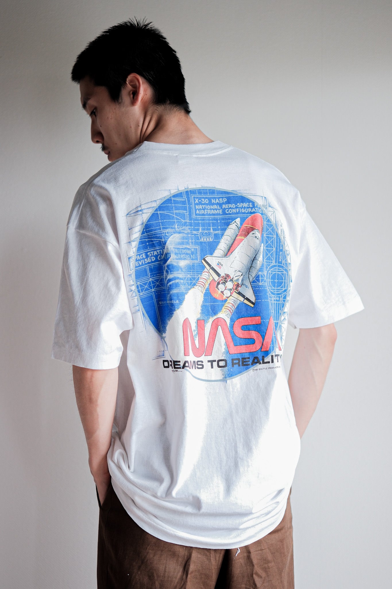 [~ 90 년대] 빈티지 연방 프린트 티셔츠 크기 .xl "NASA" "미국에서 만든"