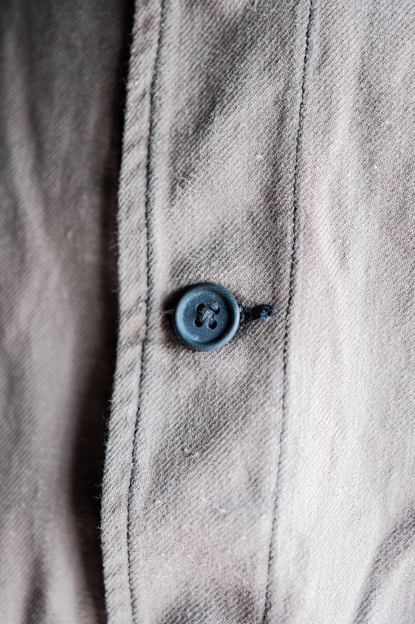[〜40年代]法國復古棕色棉質斜紋斜紋衣外套