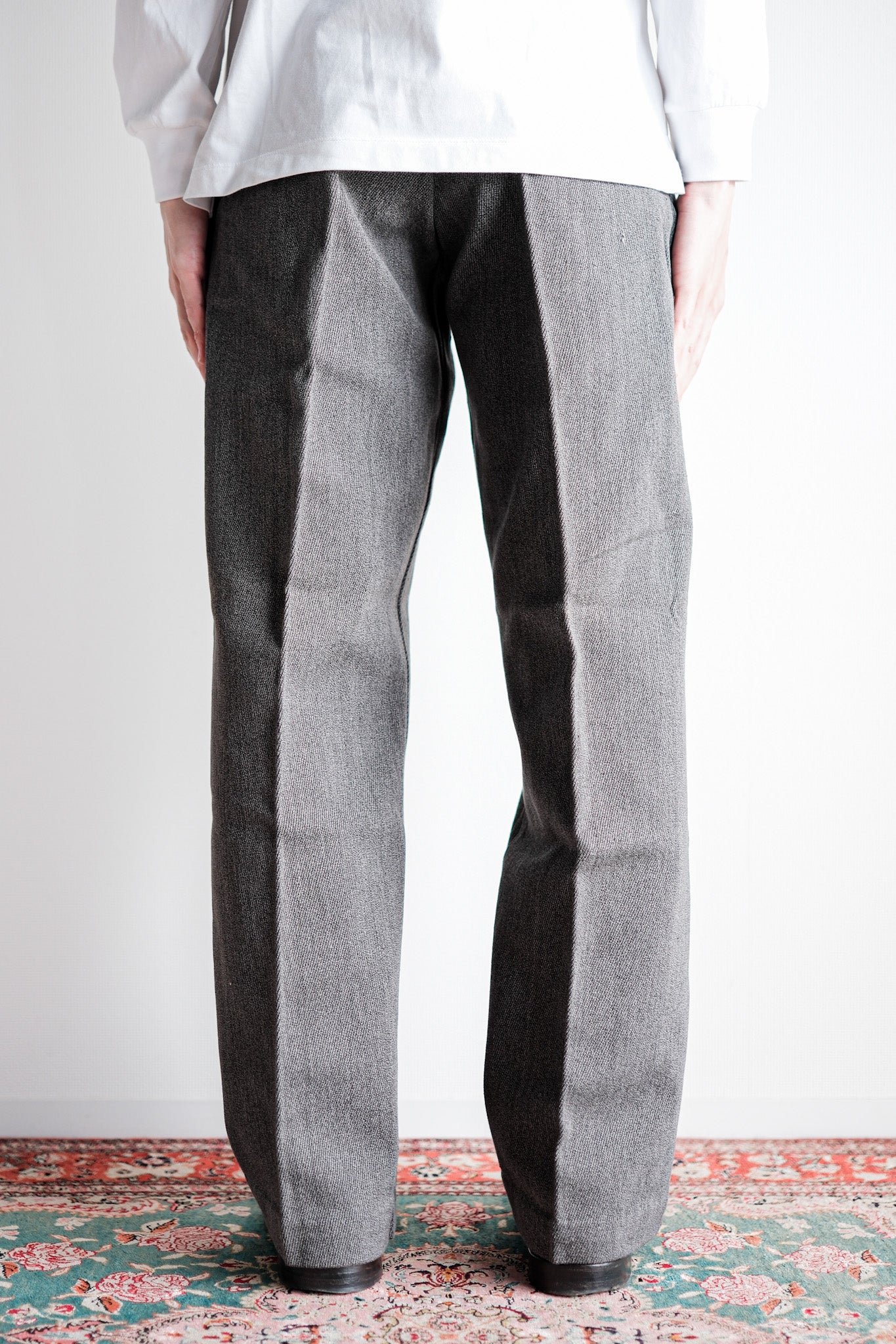 ［~30's］French Vintage Salt & Pepper Cotton Twill Work Pants "Dead Stock"