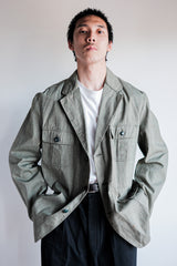 [~ 40's] German Vintage Green Chambray 4 กระเป๋าเสื้อแจ็คเก็ตงาน“ Dead Stock”