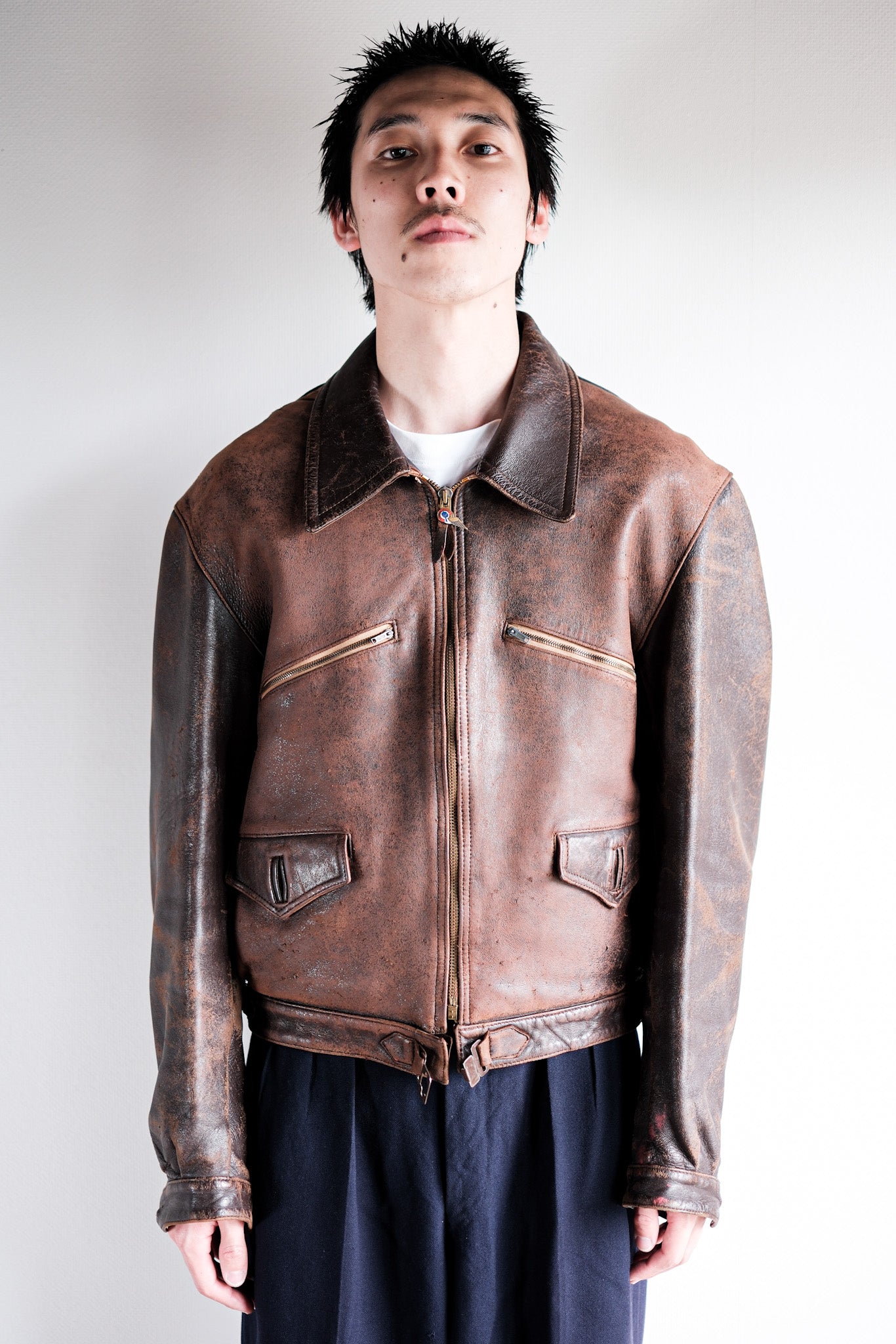 [~ 40's] French Vintage Hartmann Type Leather Jacket