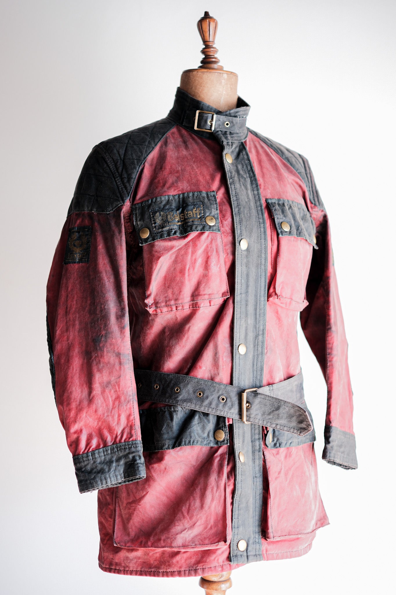 [~ 70 년대] Vintage Belstaff 2 Tone Red Waxed Jacket "Trial Master" "Custom Order"