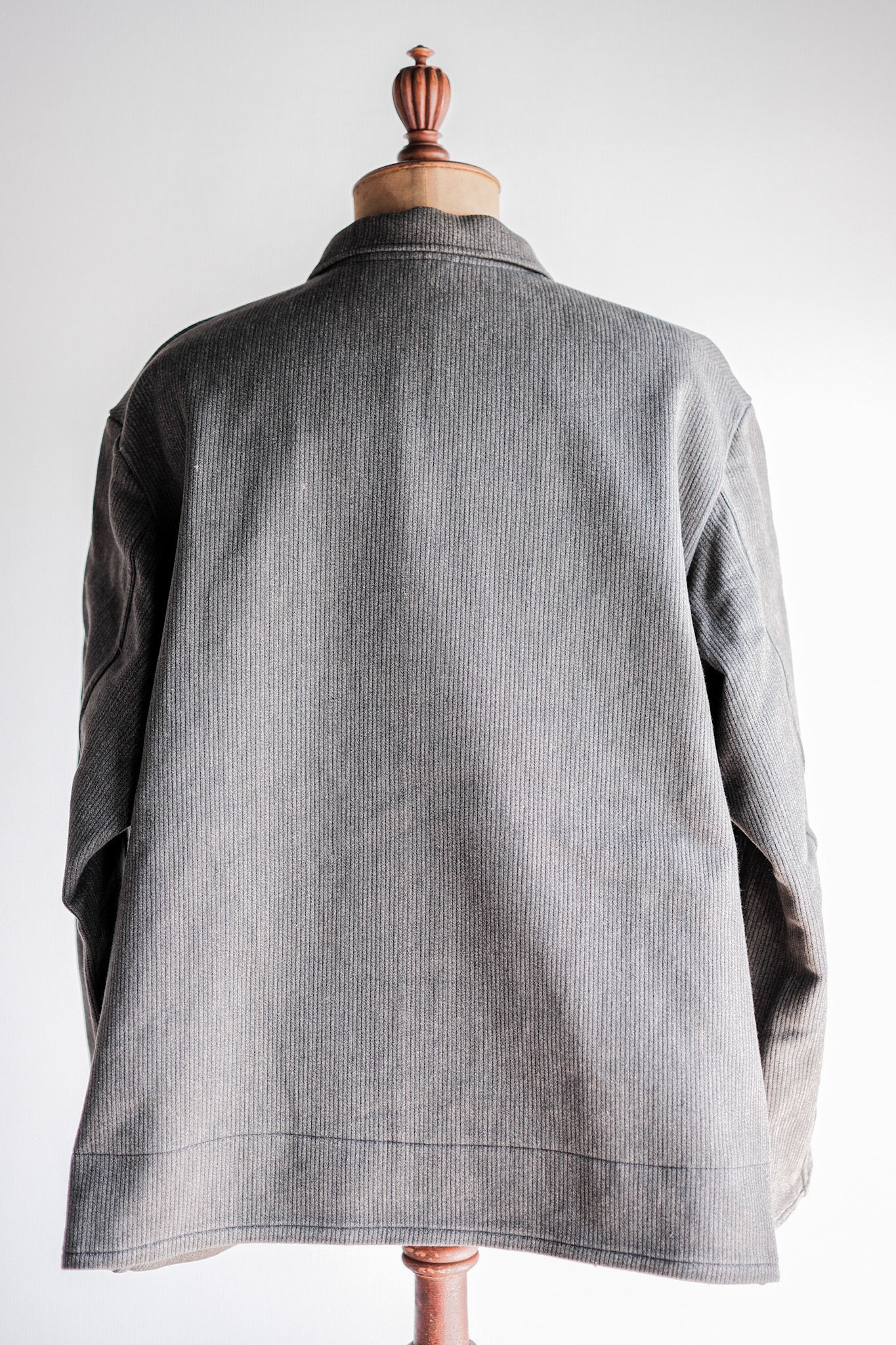 【~60's】French Vintage Brown Salt & Pepper Cotton Pique Hunting Jacket Size.56 "Le Mont St. Michel"
