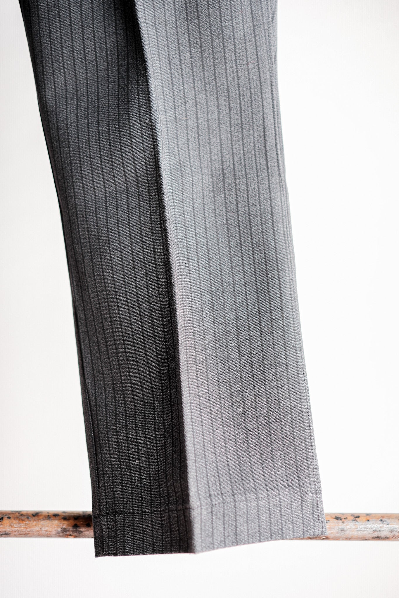 ［~40's］French Vintage Salt & Pepper Cotton Striped Work Pants "Dead Stock"