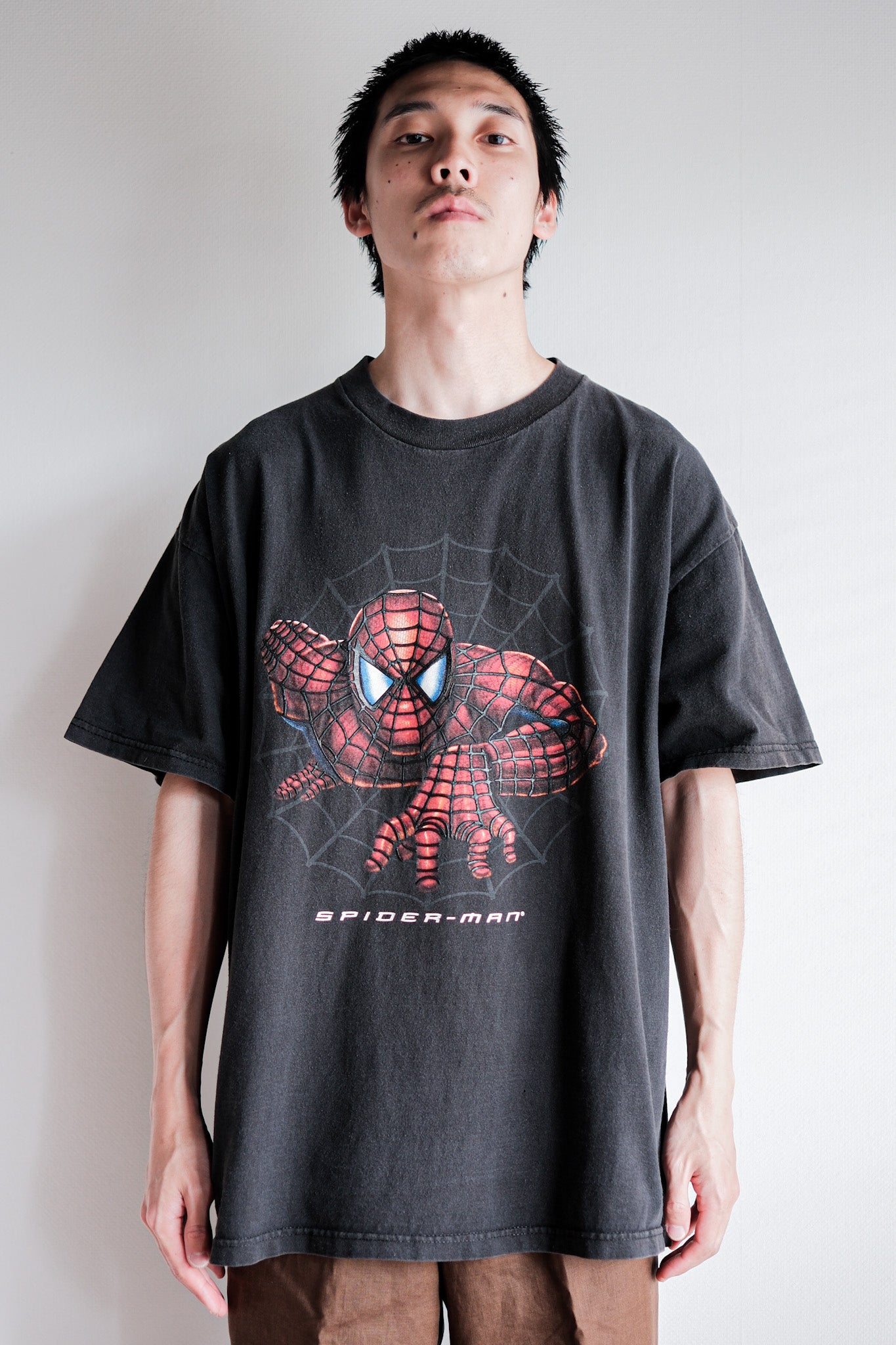 [~ 00's] หนังวินเทจพิมพ์เสื้อยืดขนาด XL "Spider-Man" "Made in US.A"