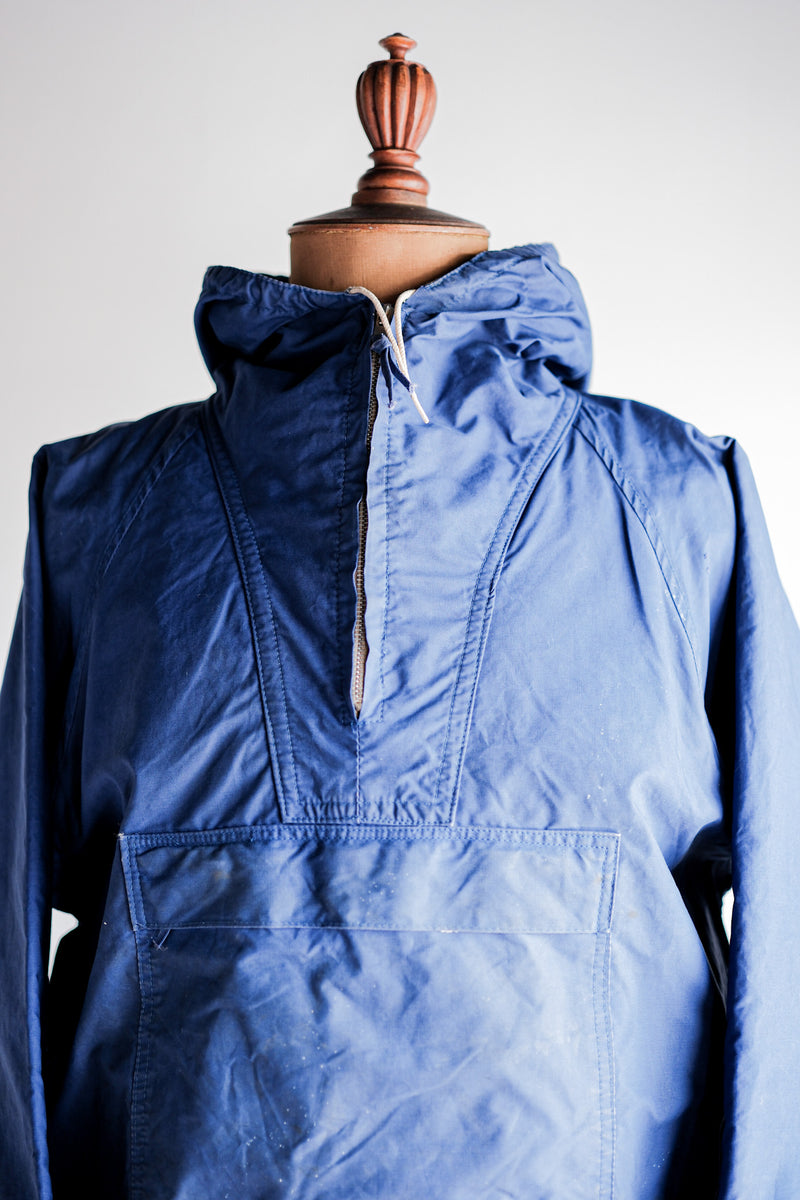 60's】British Vintage Blue Ventile Smock Size.LARGE 