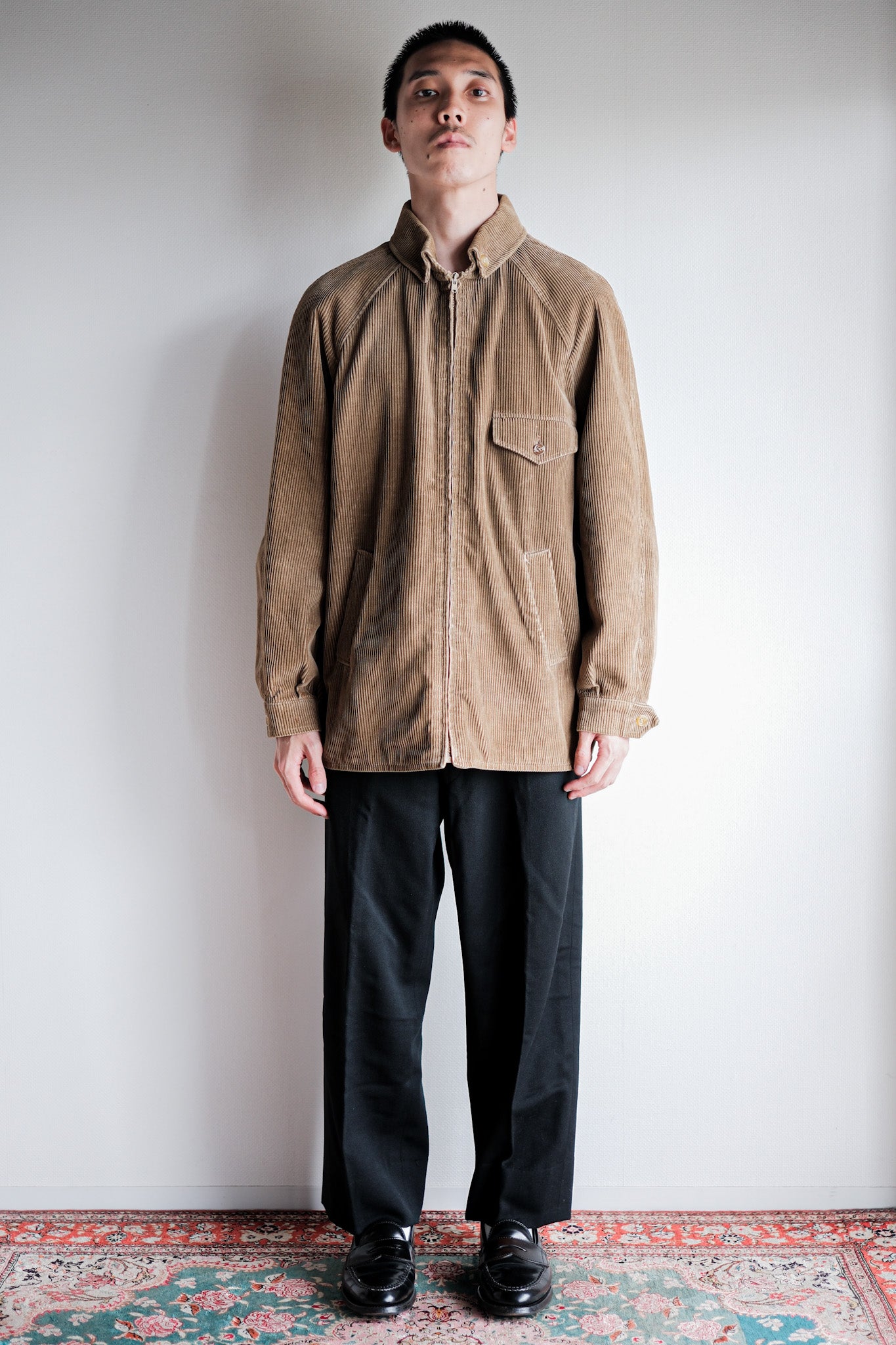 ［~80's］Vintage Aquascutum Raglan Sleeve Brown Corduroy Blouson