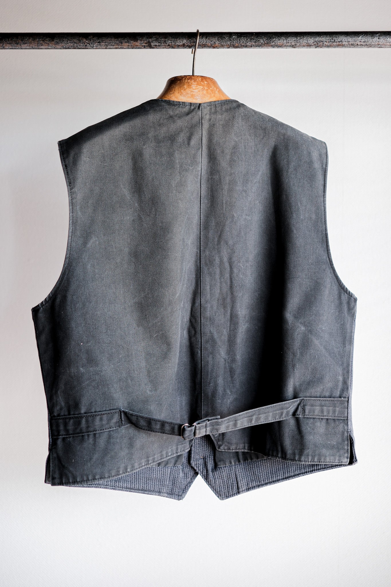 ［~60's］French Vintage Gray Cotton Pique Work Gilet