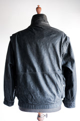 [~90's] Old Renoma Paris Black Leather Detachable Sleeve Multi Pocket Jacket Size.M