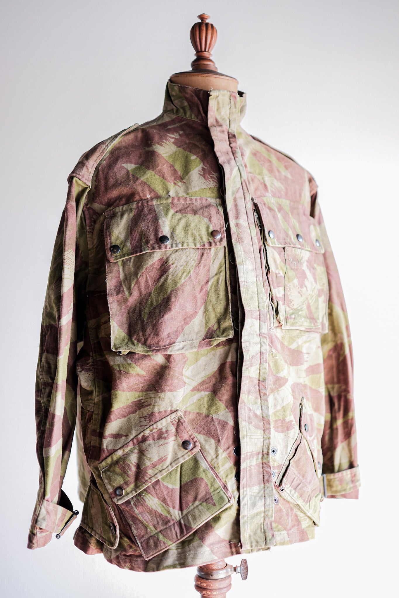 [~ 50 년대] 프랑스 군대 tap47/52 도마뱀 위장 낙하산 낙하산 재킷