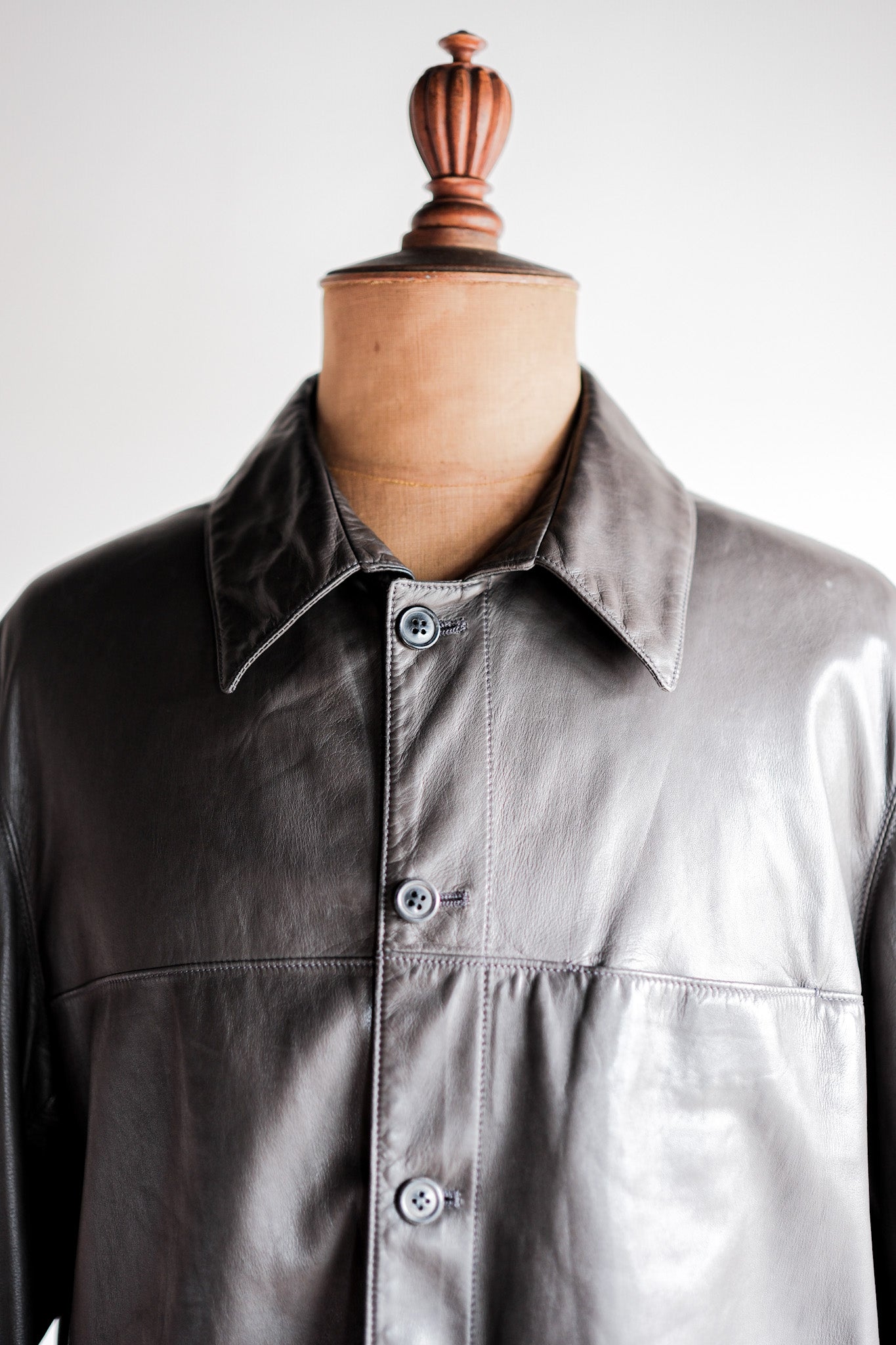 【~90's】Old SERAPHIN Lamb Leather Shirt Jacket Size.54