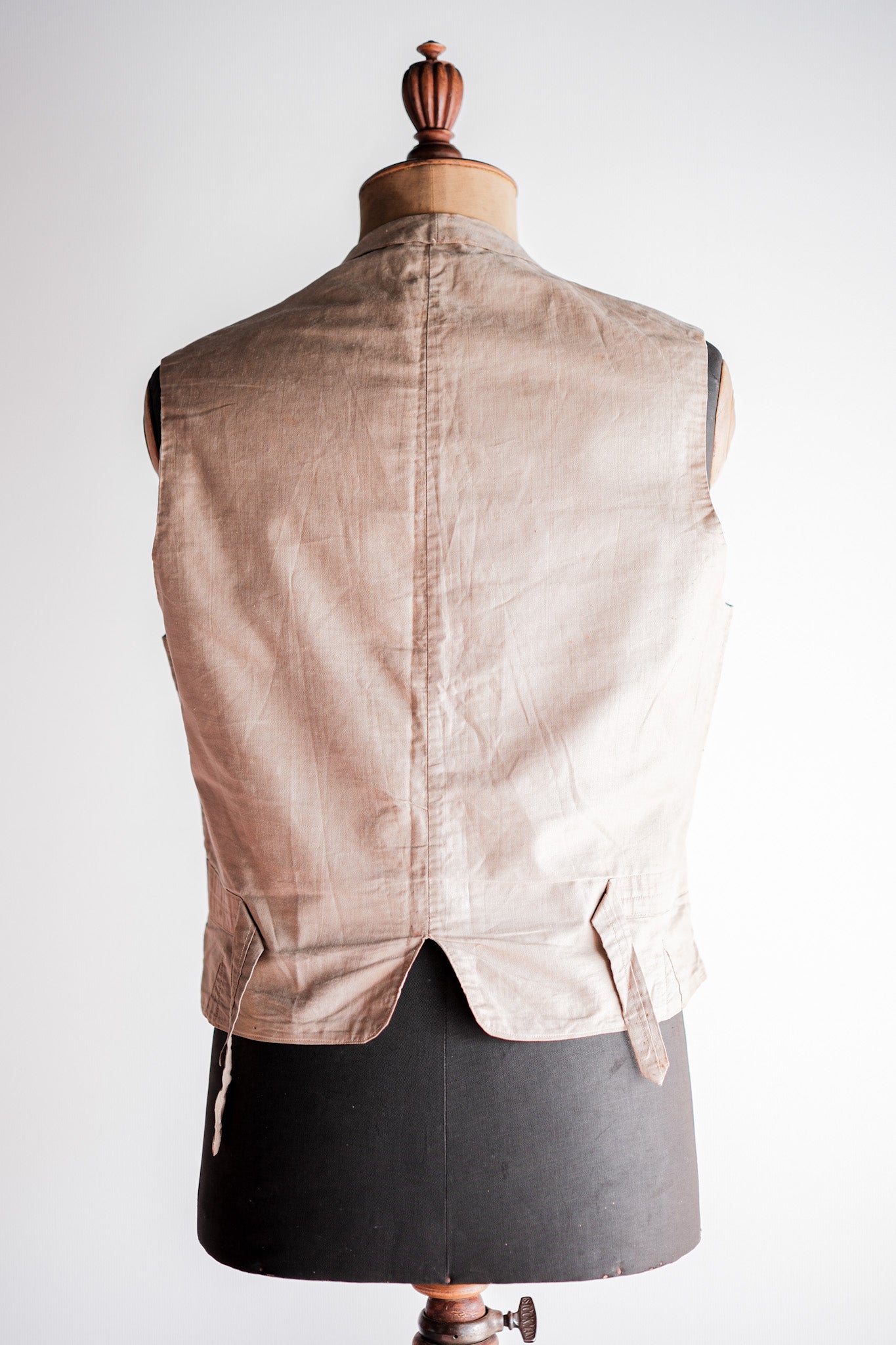 ［~40's］French Vintage Linen Work Gilet