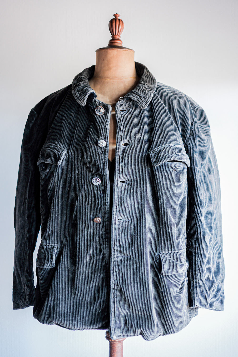 ［~30's］French Vintage Dark Brown Corduroy Hunting Jacket "AU FUSIL"