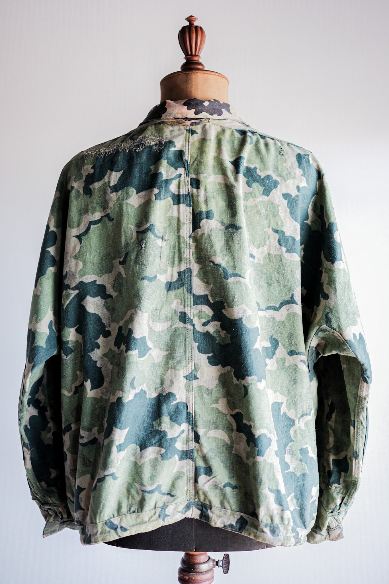 Olive Green Camouflage Distressed Jacket at Maria Vincent Boutique
