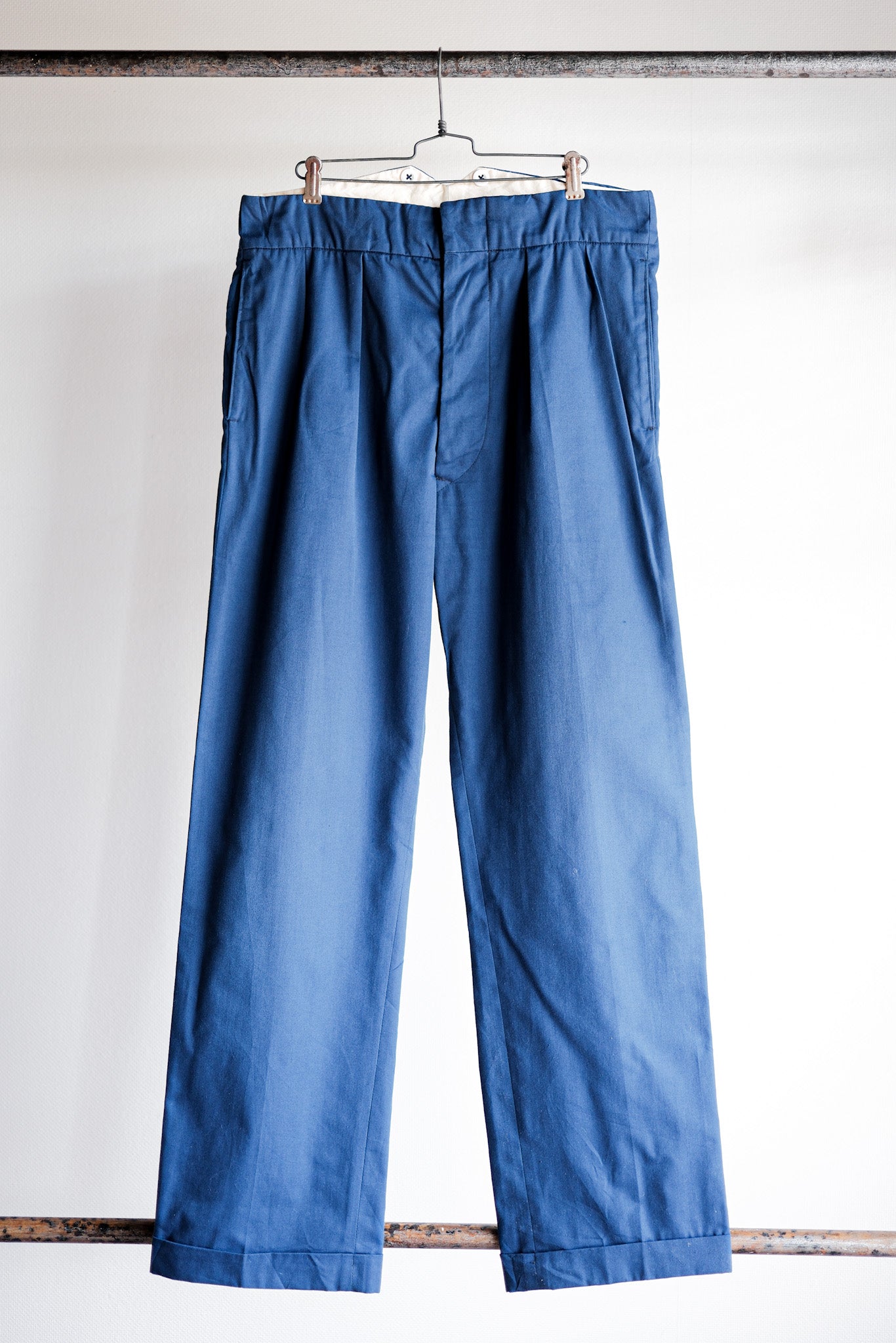 【~40's】British Vintage Blue Cotton Trousers "CC41" "Dead Stock"