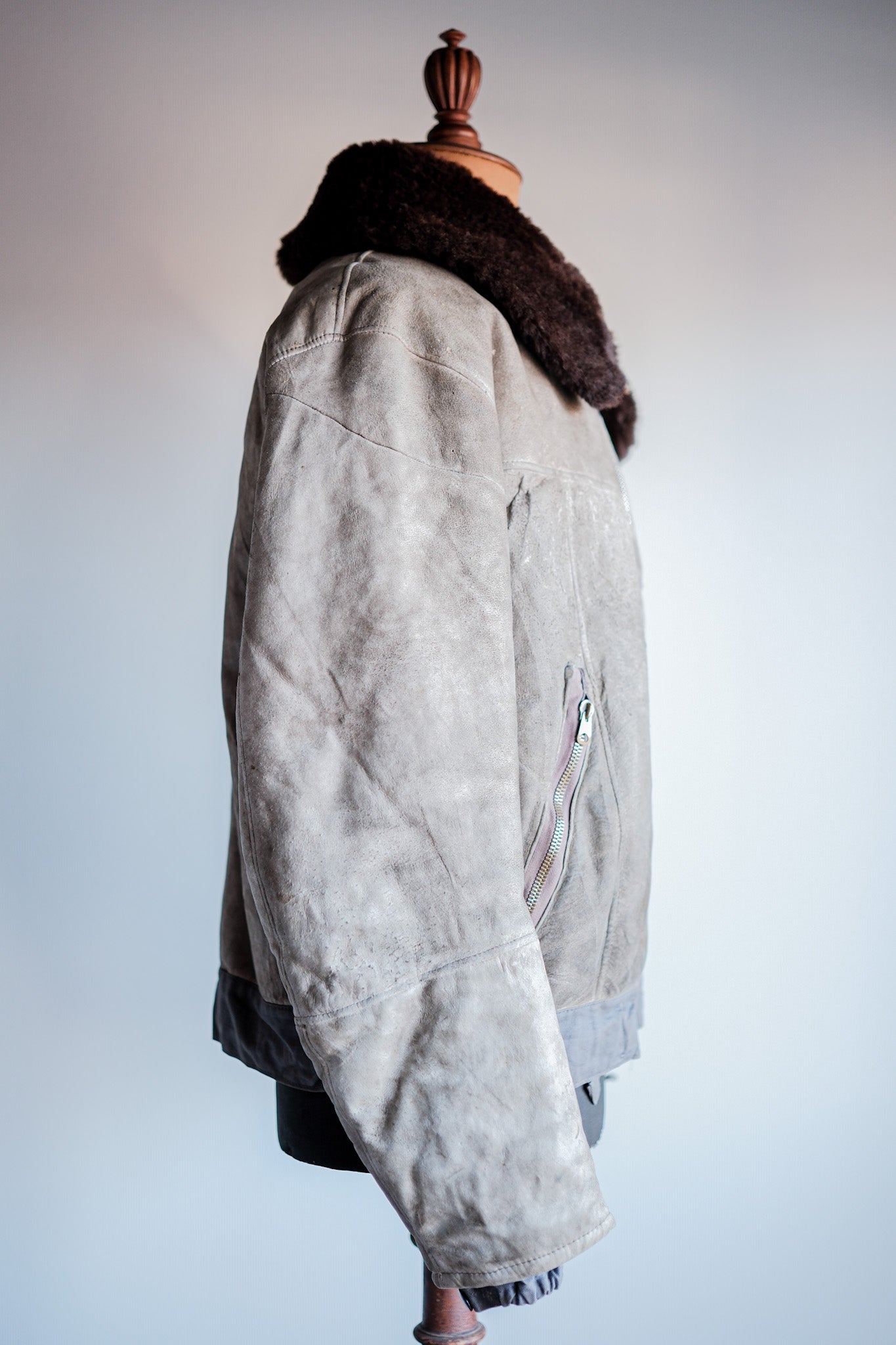 ［~40's］WWⅡ German Air Force Winter Sheepskin Flight Jacket "Luftwaffe" "Unusual Pocket"