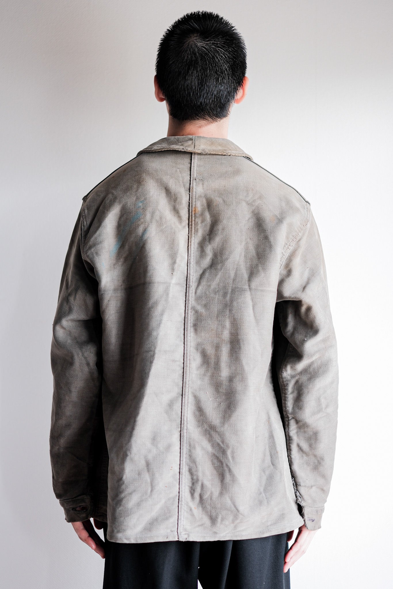 ［~40's］French Vintage Black Moleskin Work Jacket "Adolphe Lafont"