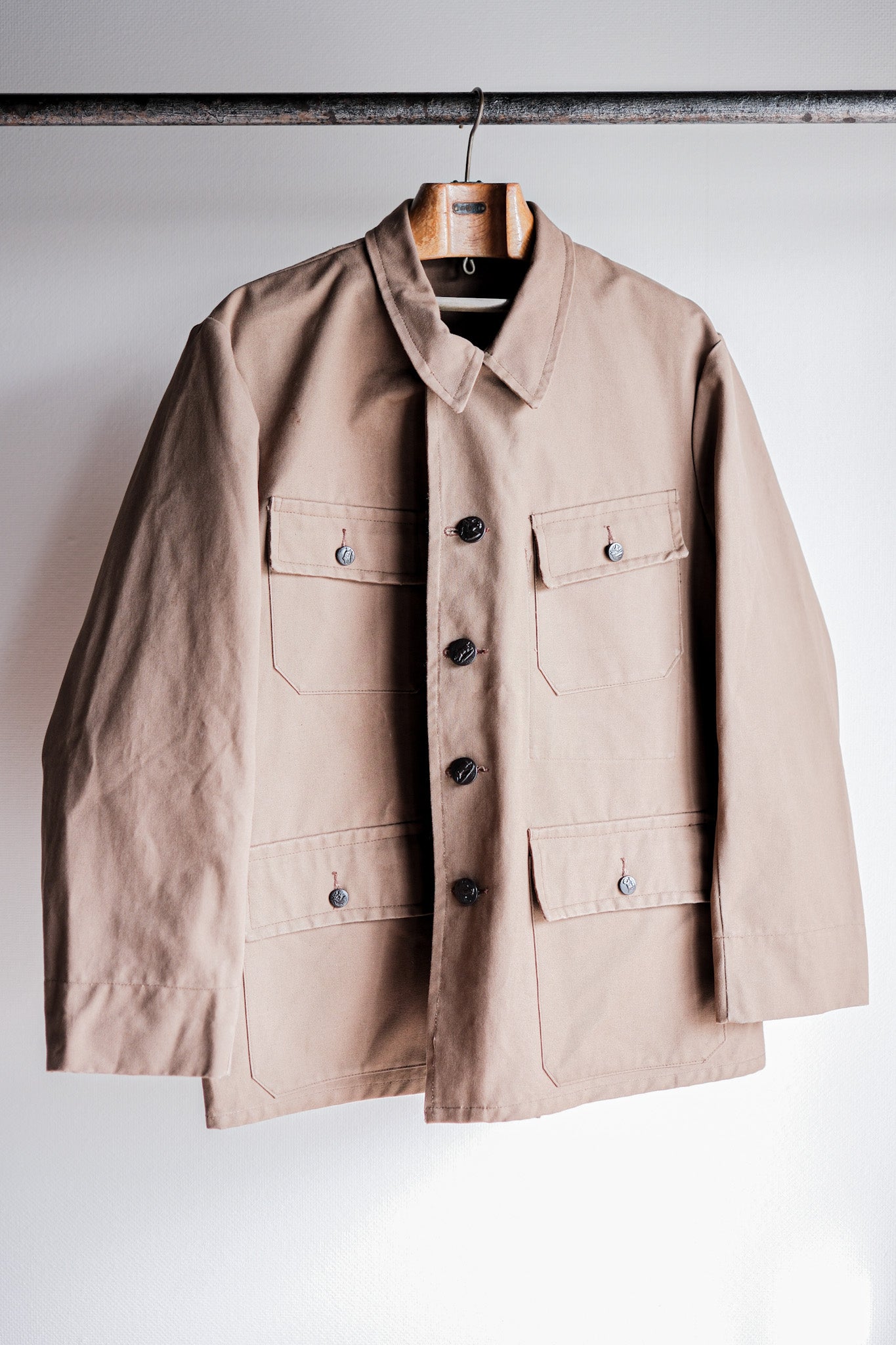 [〜50年代]法國復古棉布帆布狩獵夾克“死股”