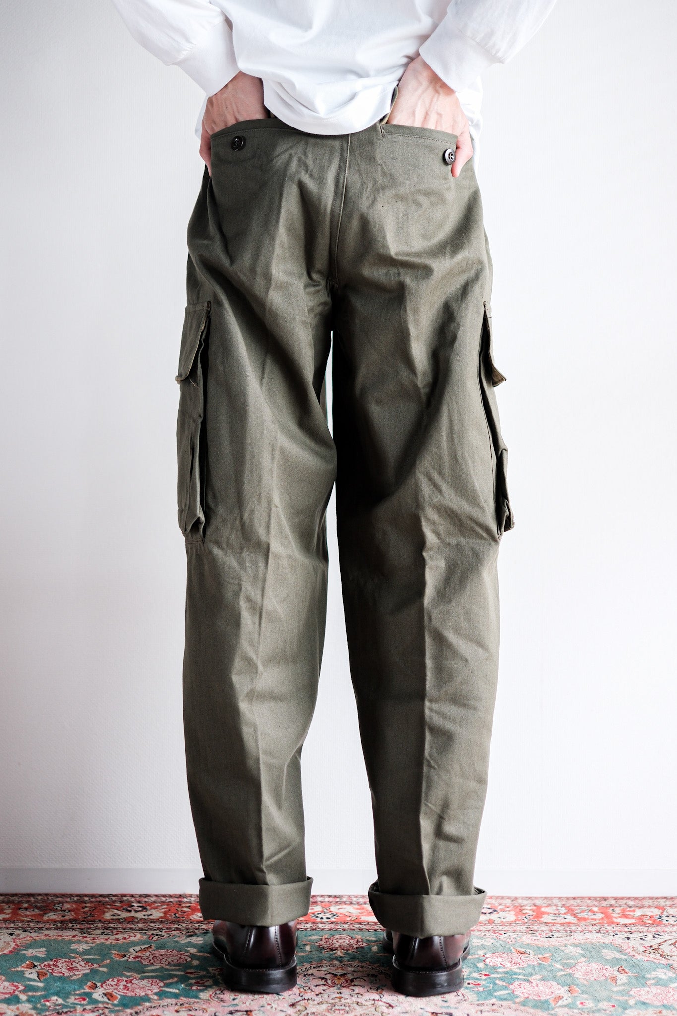 [〜60年代]法國陸軍M47野外褲子大小。21“死庫存”
