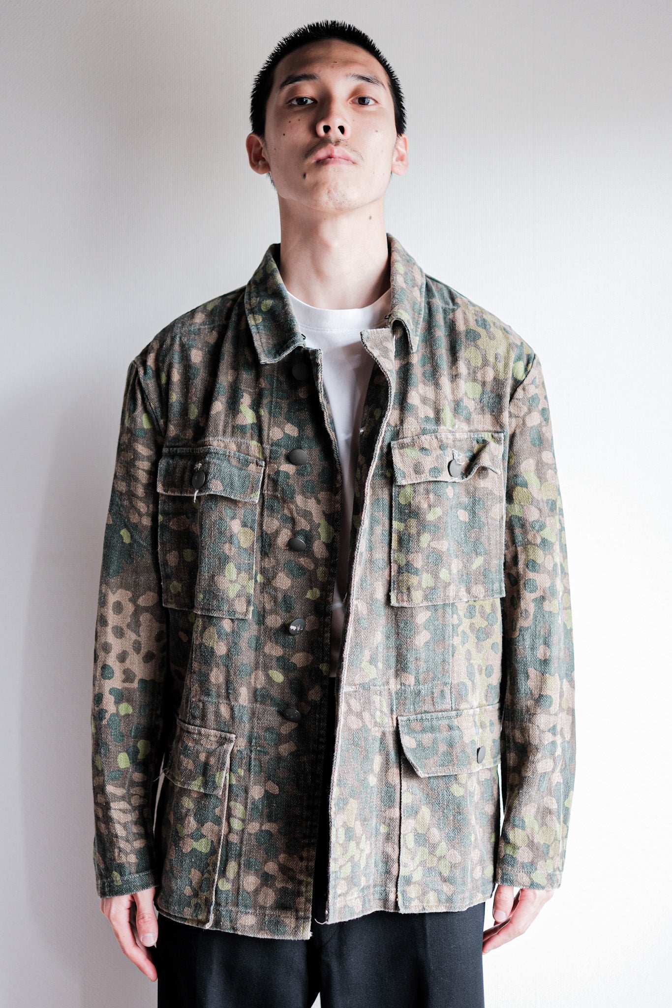 【~00's】German Waffen-SS Type Pea Dot Camouflage M44 HBT Field Jacket "Reproduction"