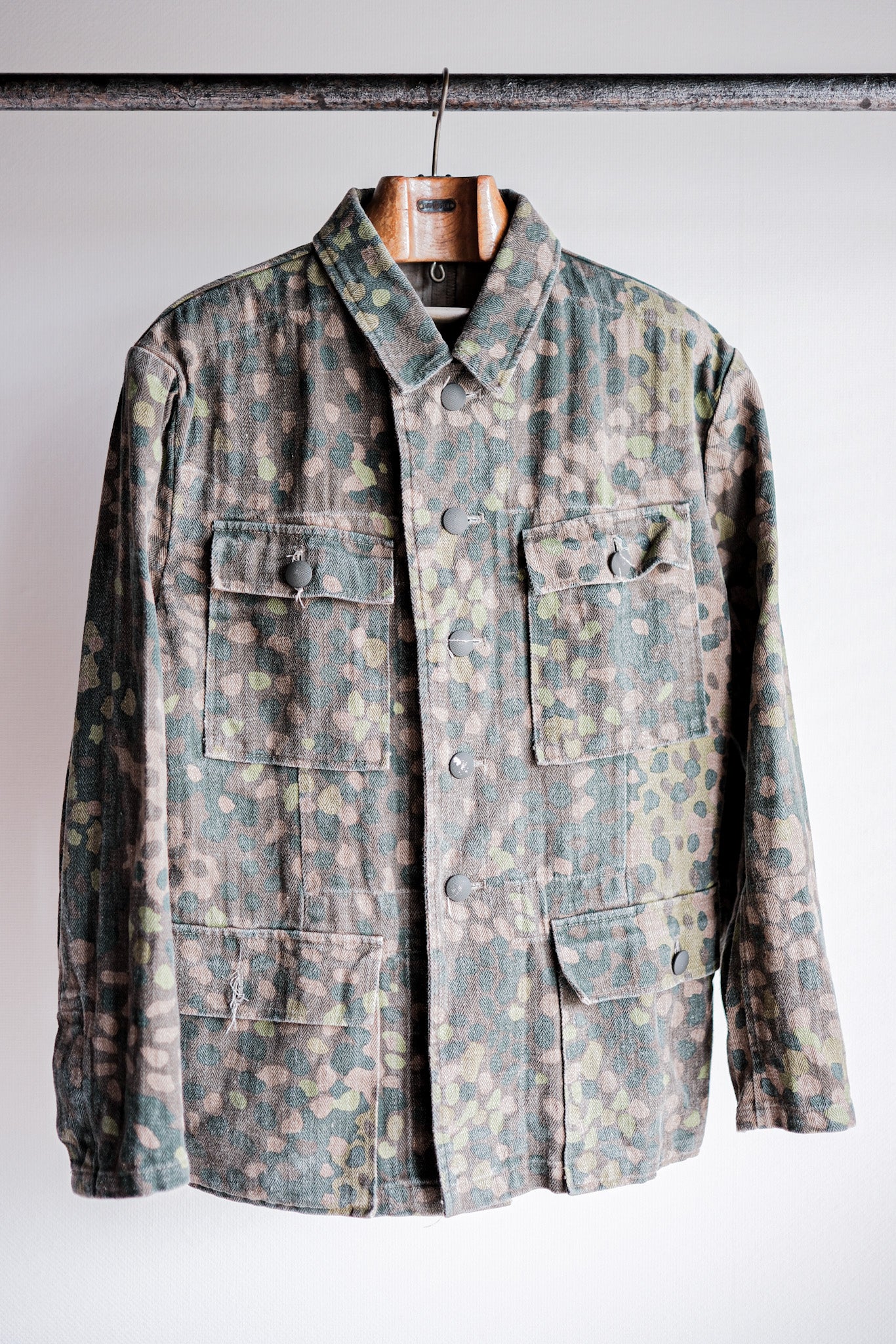 【~00's】German Waffen-SS Type Pea Dot Camouflage M44 HBT Field Jacket "Reproduction"