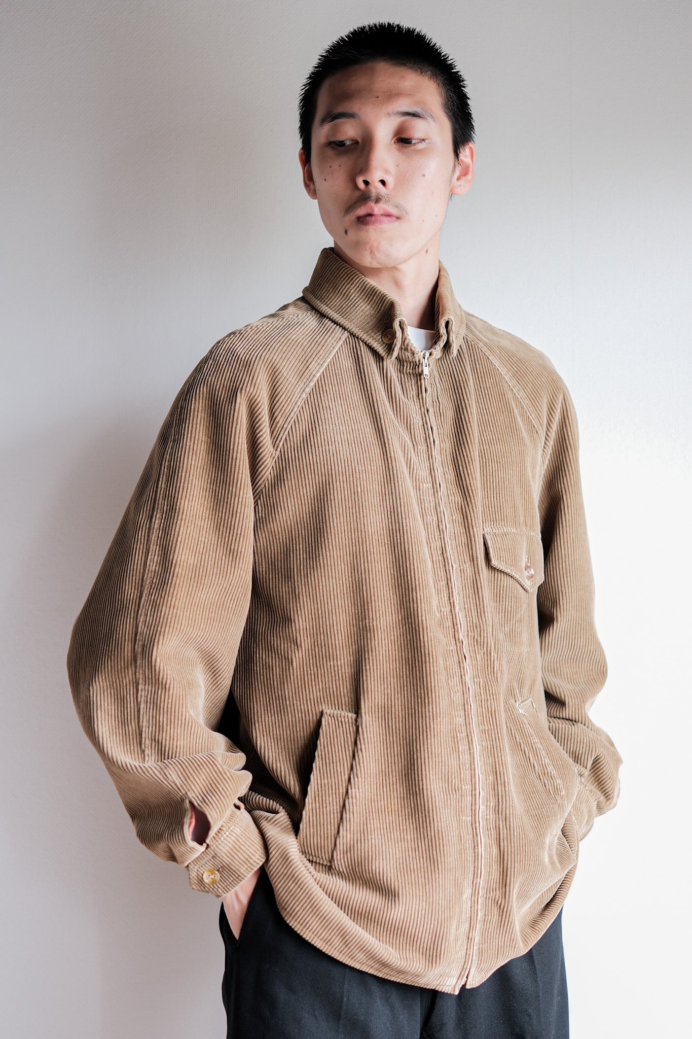 ［~80's］Vintage Aquascutum Raglan Sleeve Brown Corduroy Blouson