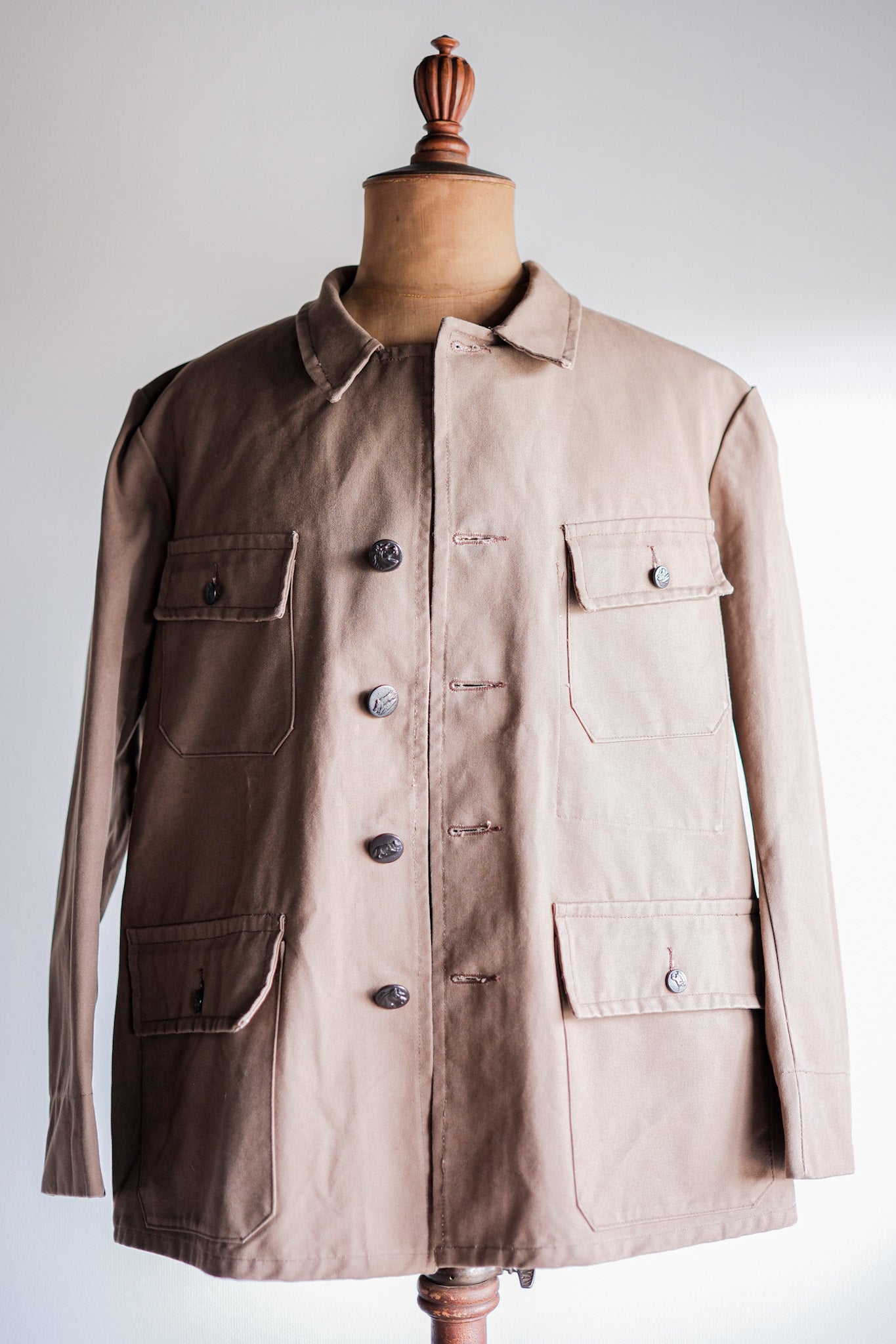 ［~50's］French Vintage Cotton Linen Canvas Hunting Jacket "Dead Stock"