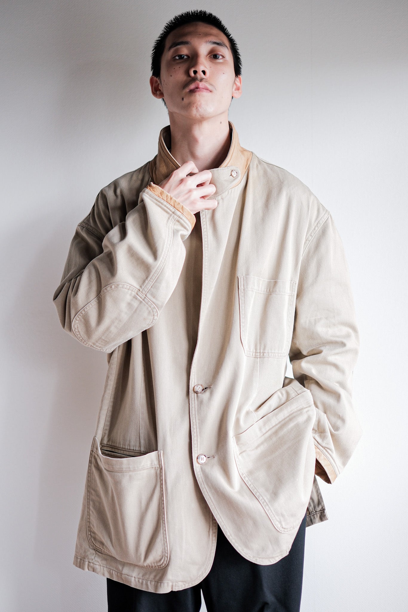 ［~90's］Willis&Geiger Cotton Safari Jacket With Chin Strap Size.L