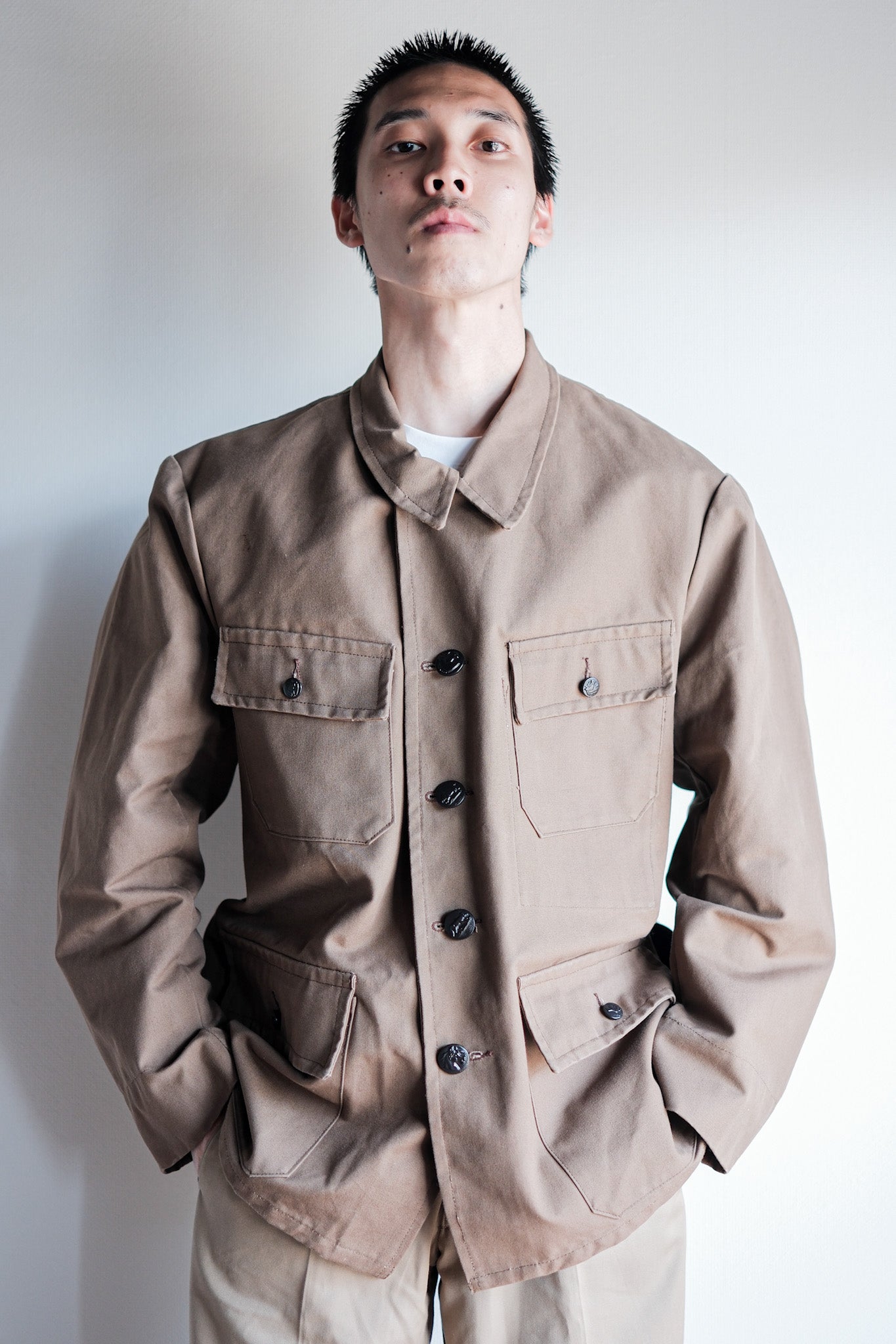 ［~50's］French Vintage Cotton Linen Canvas Hunting Jacket "Dead Stock"