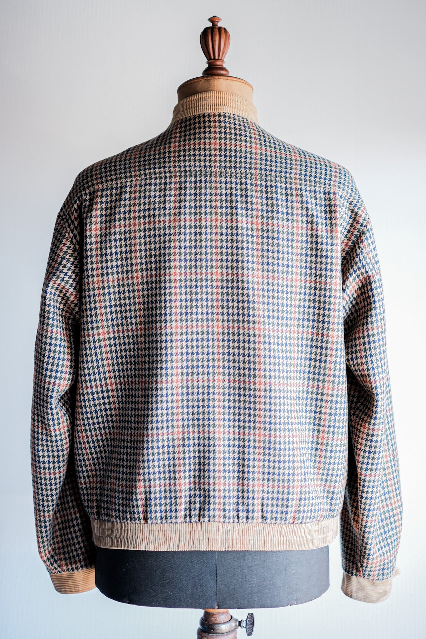 【~70's】British Vintage Houndstooth Wool Mix Jacket Size.38R "JAEGER"