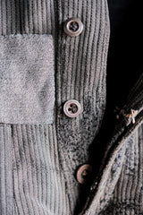 [~ 40's] French Vintage Grey Cotton Pique Work Ows "Patchwork"